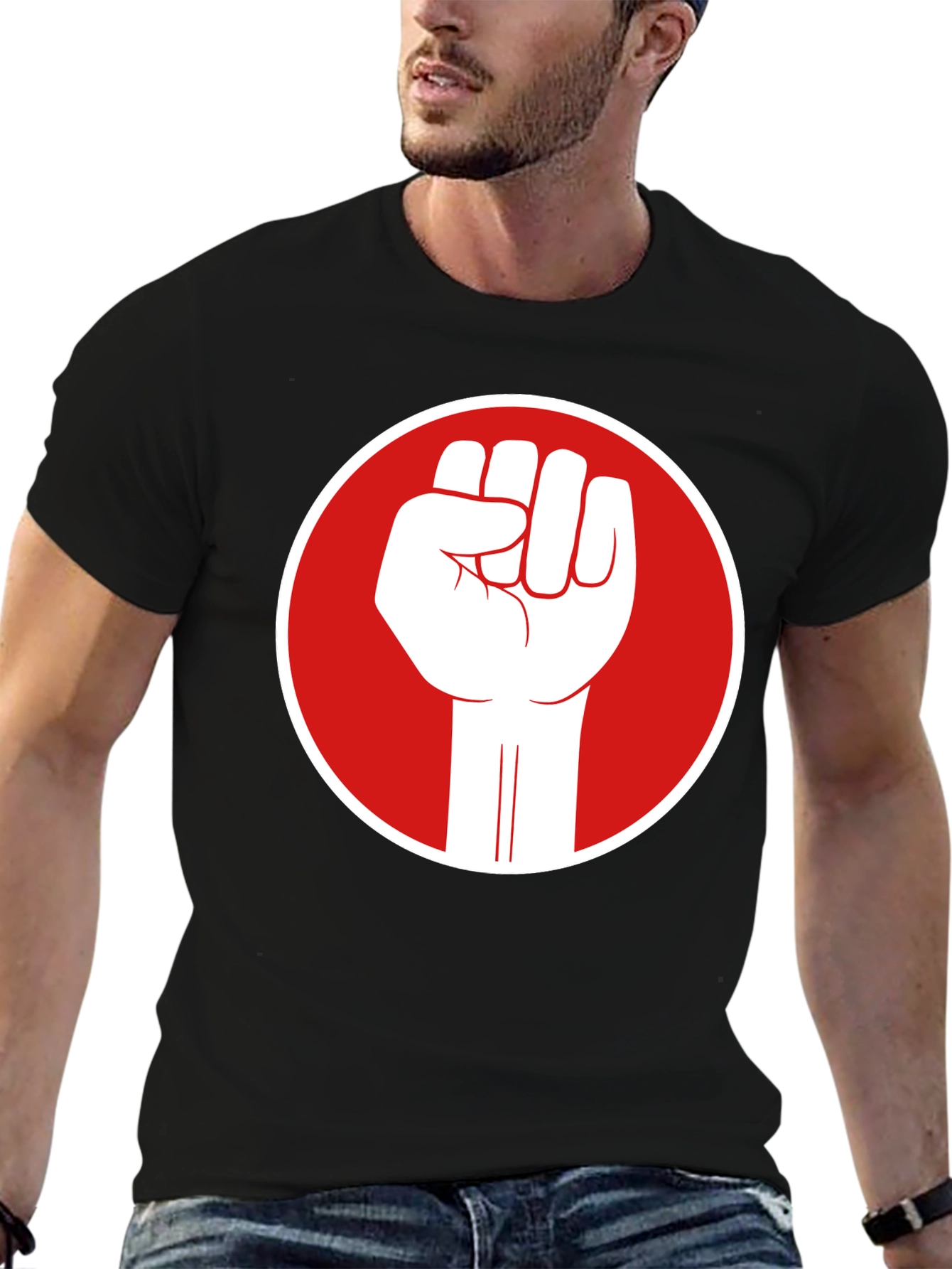 Fist Power T-Shirt - Black Cotton Graphic Tee