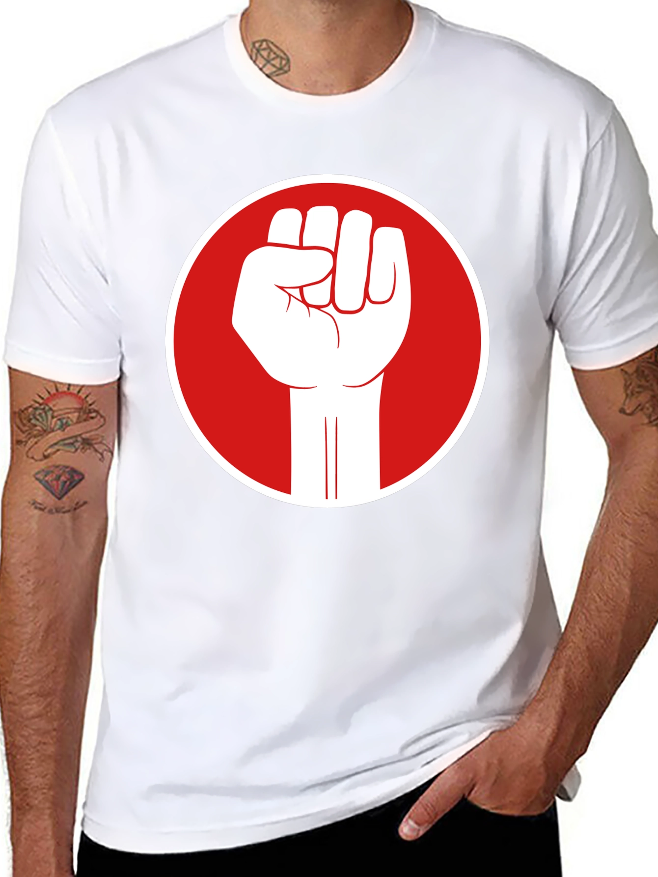 Fist Power T-Shirt - Black Cotton Graphic Tee