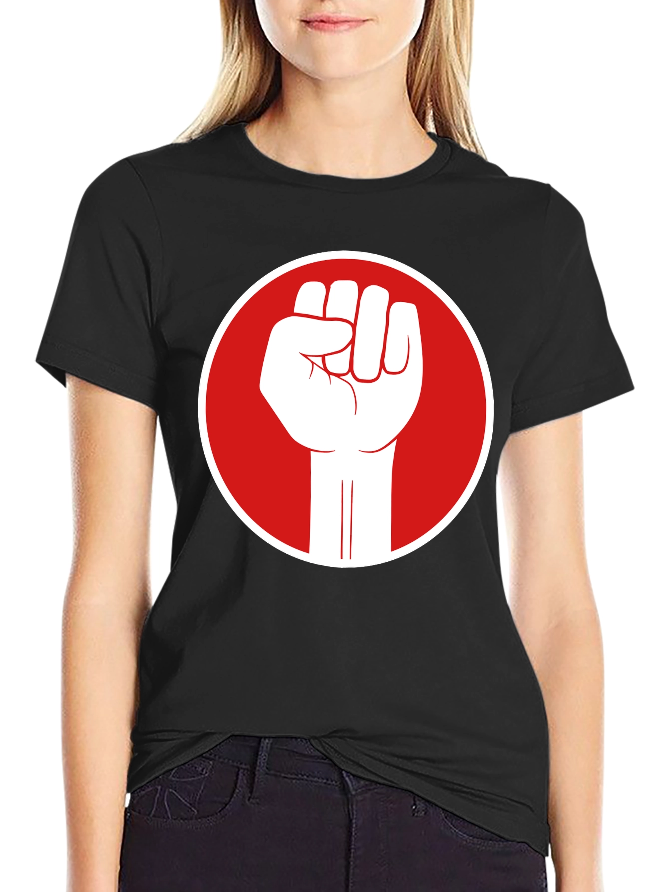 Fist Power T-Shirt - Black Cotton Graphic Tee