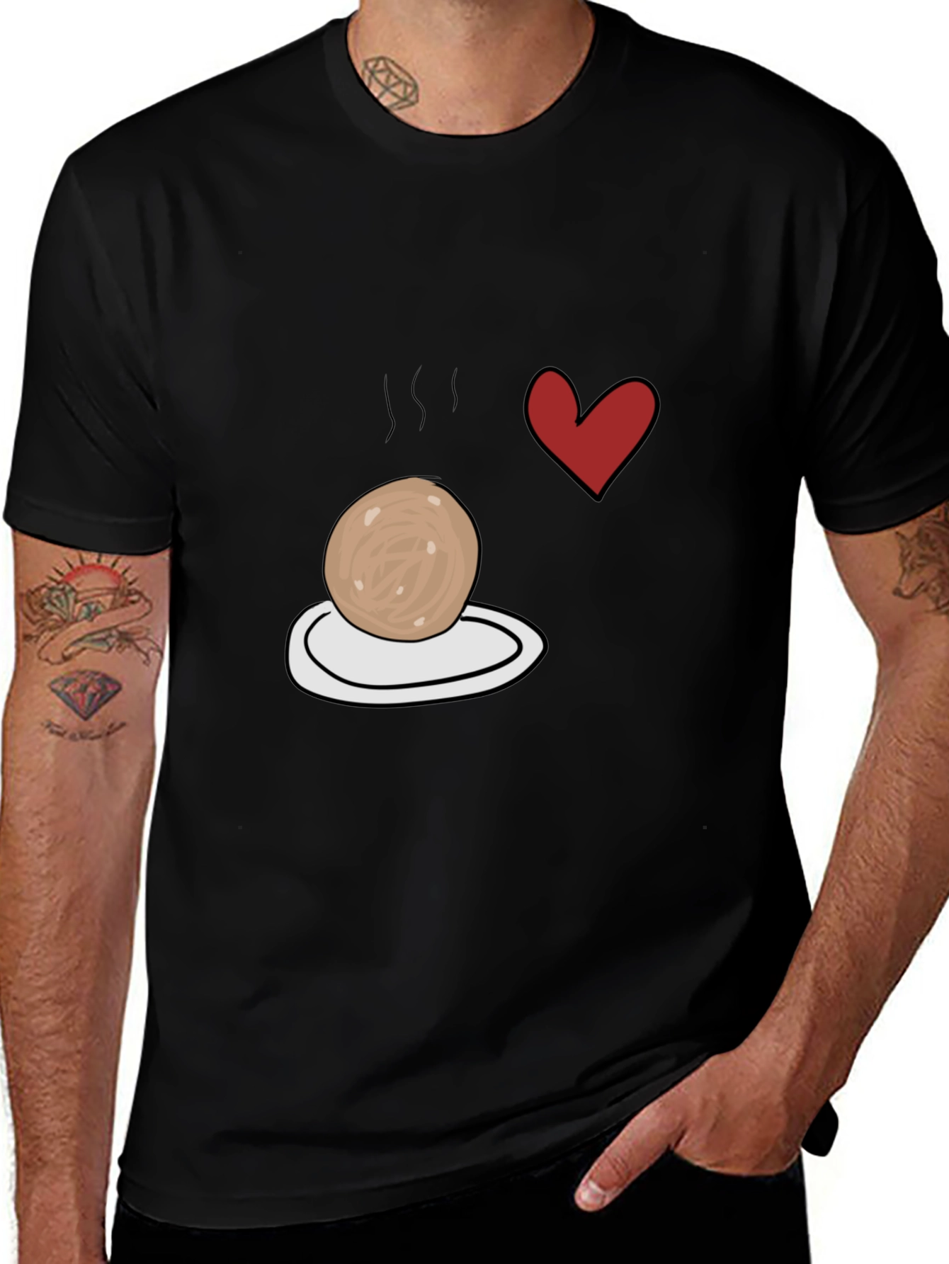 Meatball Heart T-Shirt - Foodie Apparel