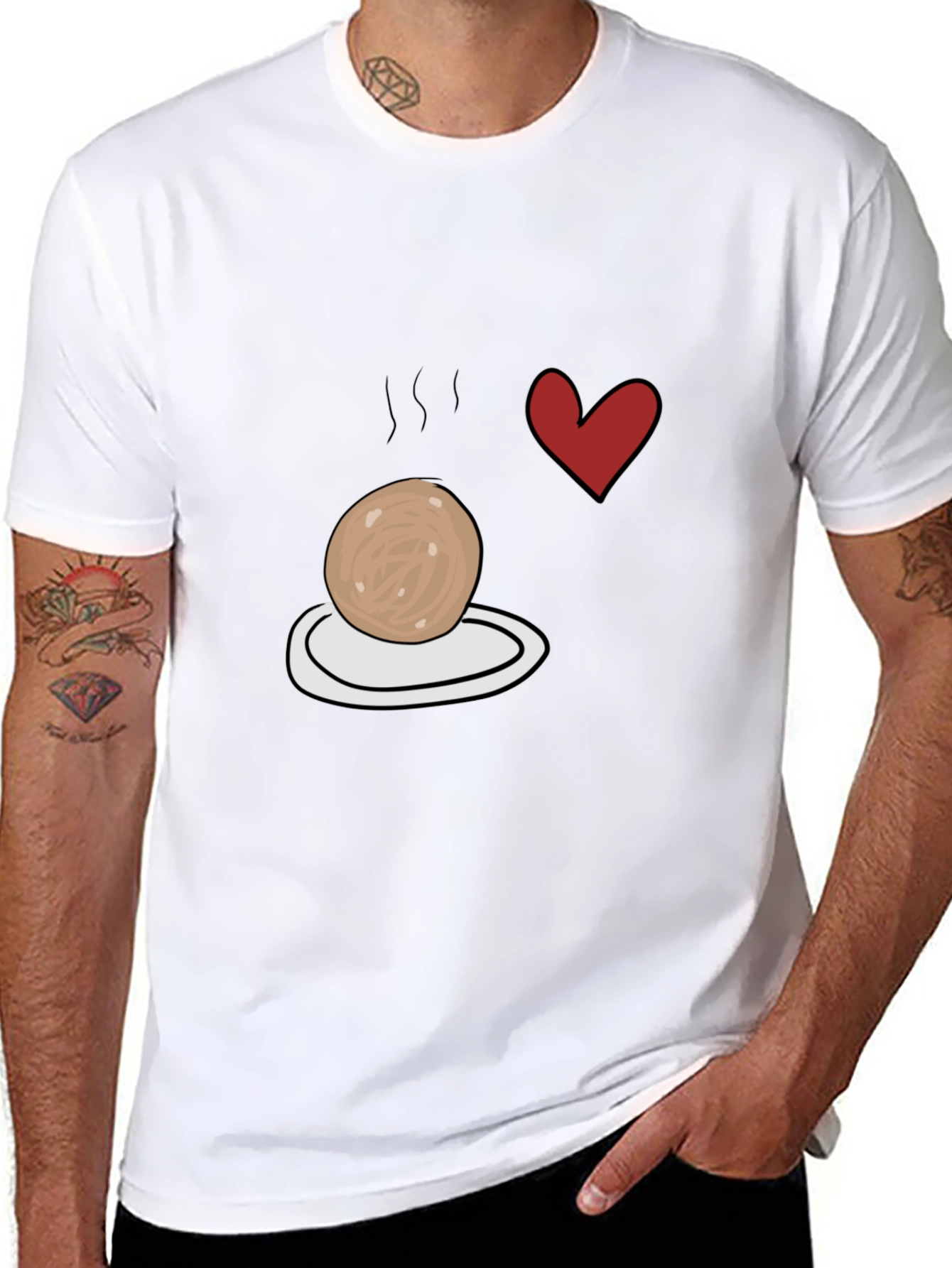 Meatball Heart T-Shirt - Foodie Apparel