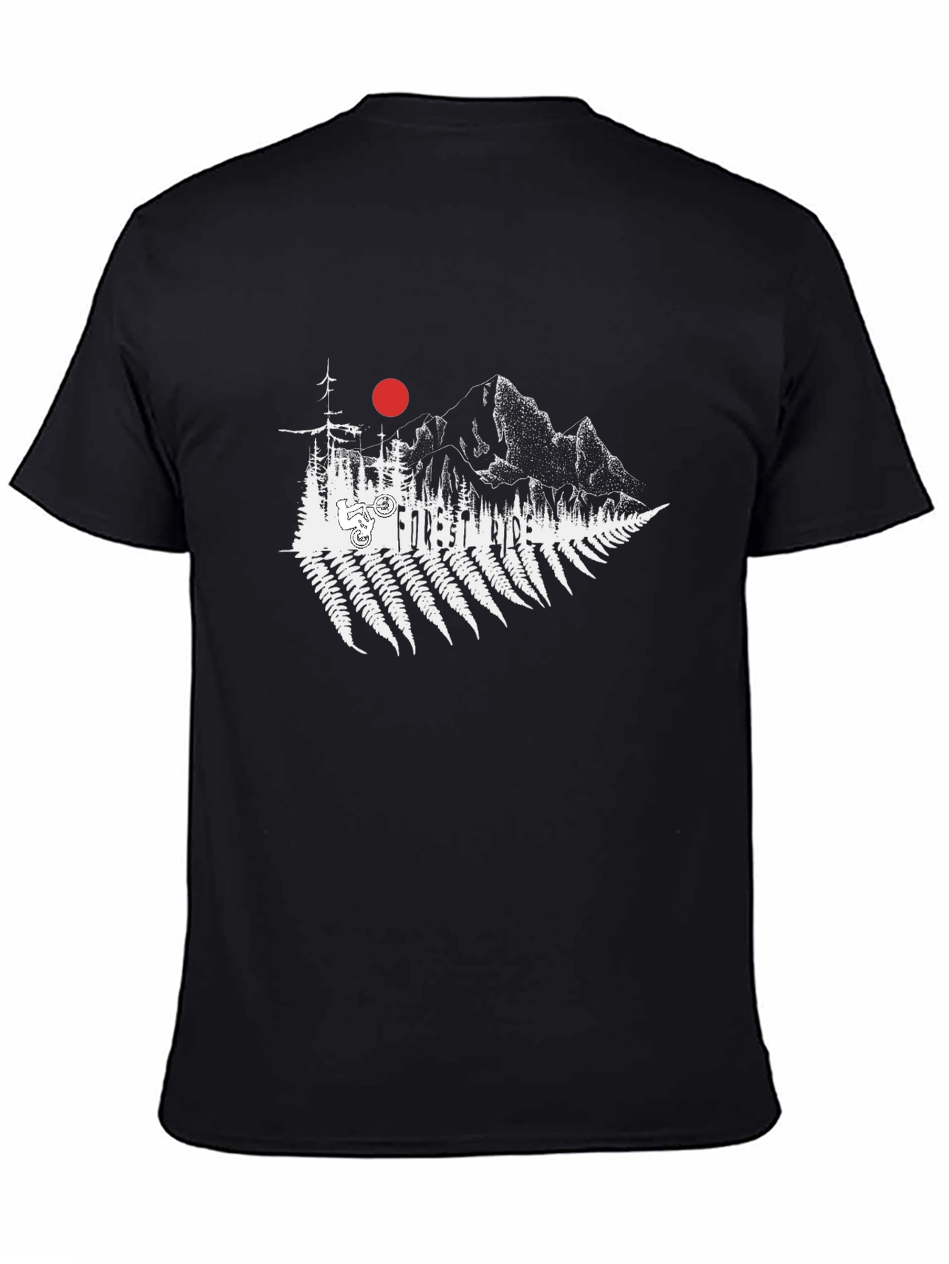 Forest Ride Black T-Shirt - Mountain Bike Design