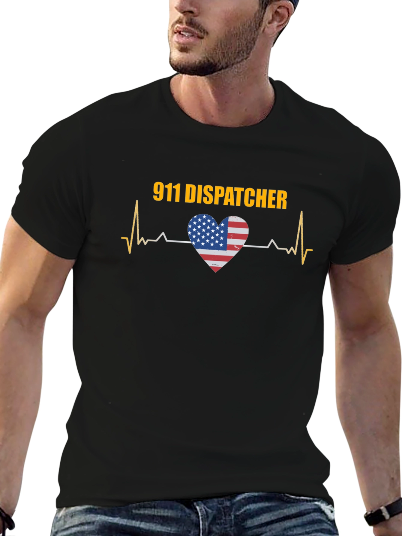 911 Dispatcher USA Heartbeat T-Shirt