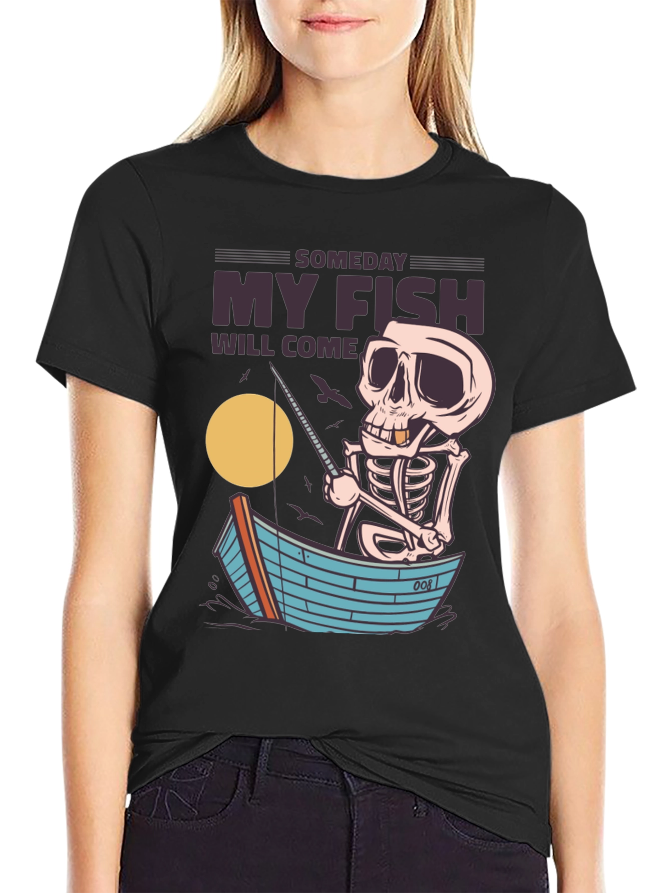 My Fish Will Come Skeleton Fishing T-Shirt