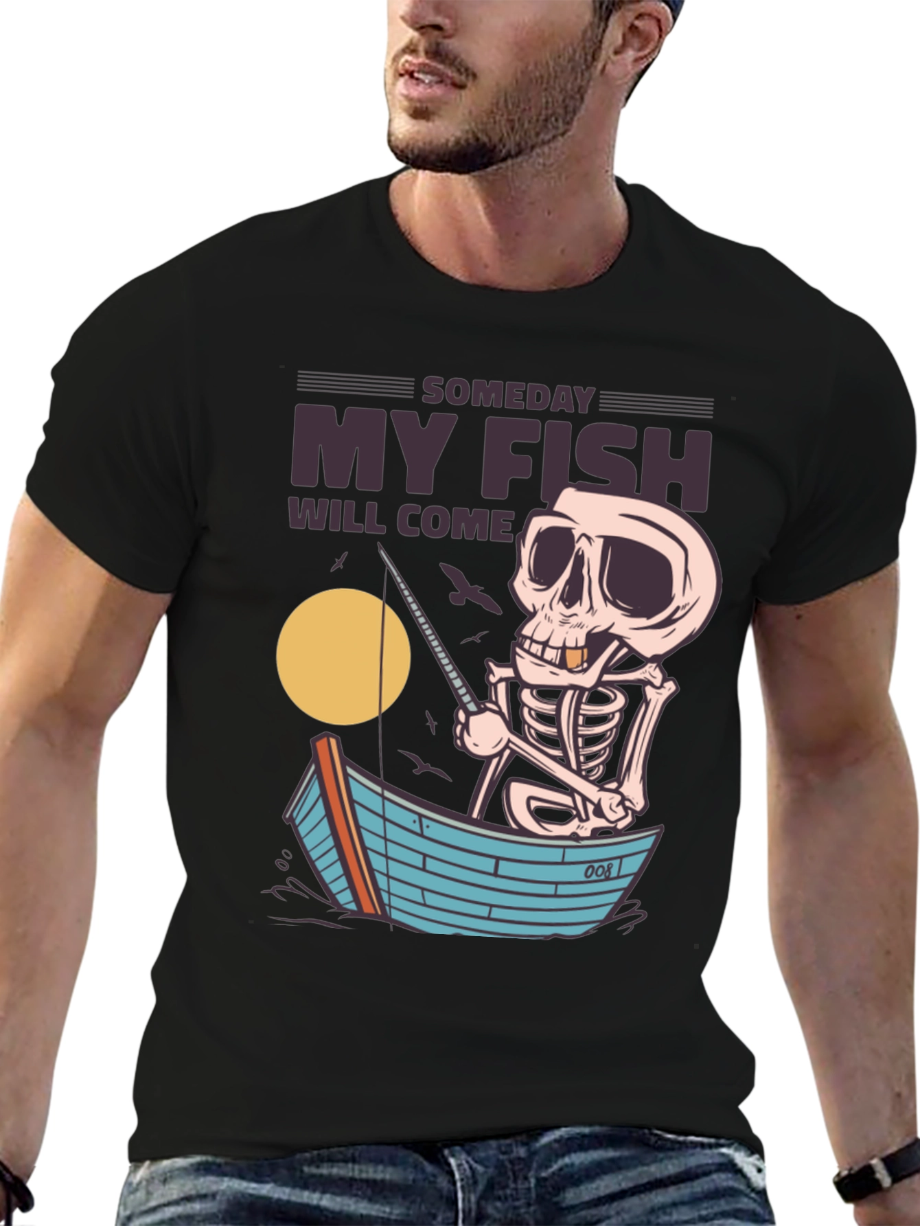 My Fish Will Come Skeleton Fishing T-Shirt