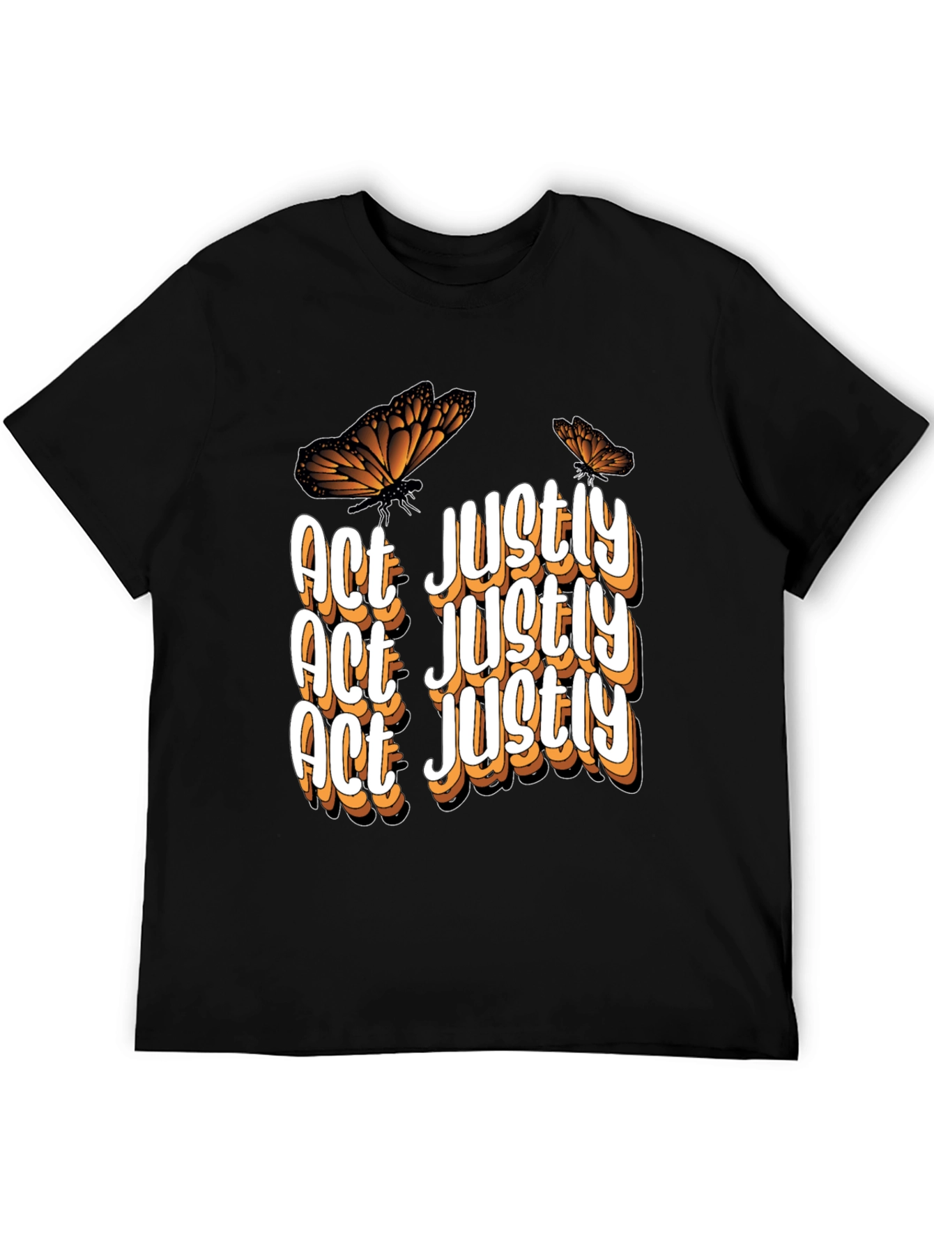 Act Justly Butterfly T-Shirt - Unisex Black Tee