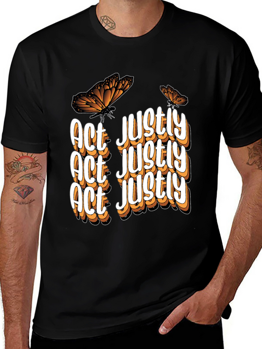 Act Justly Butterfly T-Shirt - Unisex Black Tee