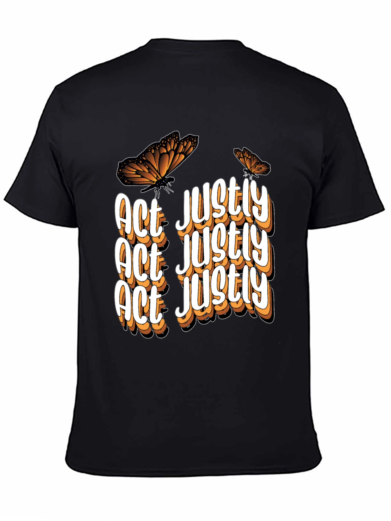 Act Justly Butterfly T-Shirt - Unisex Black Tee