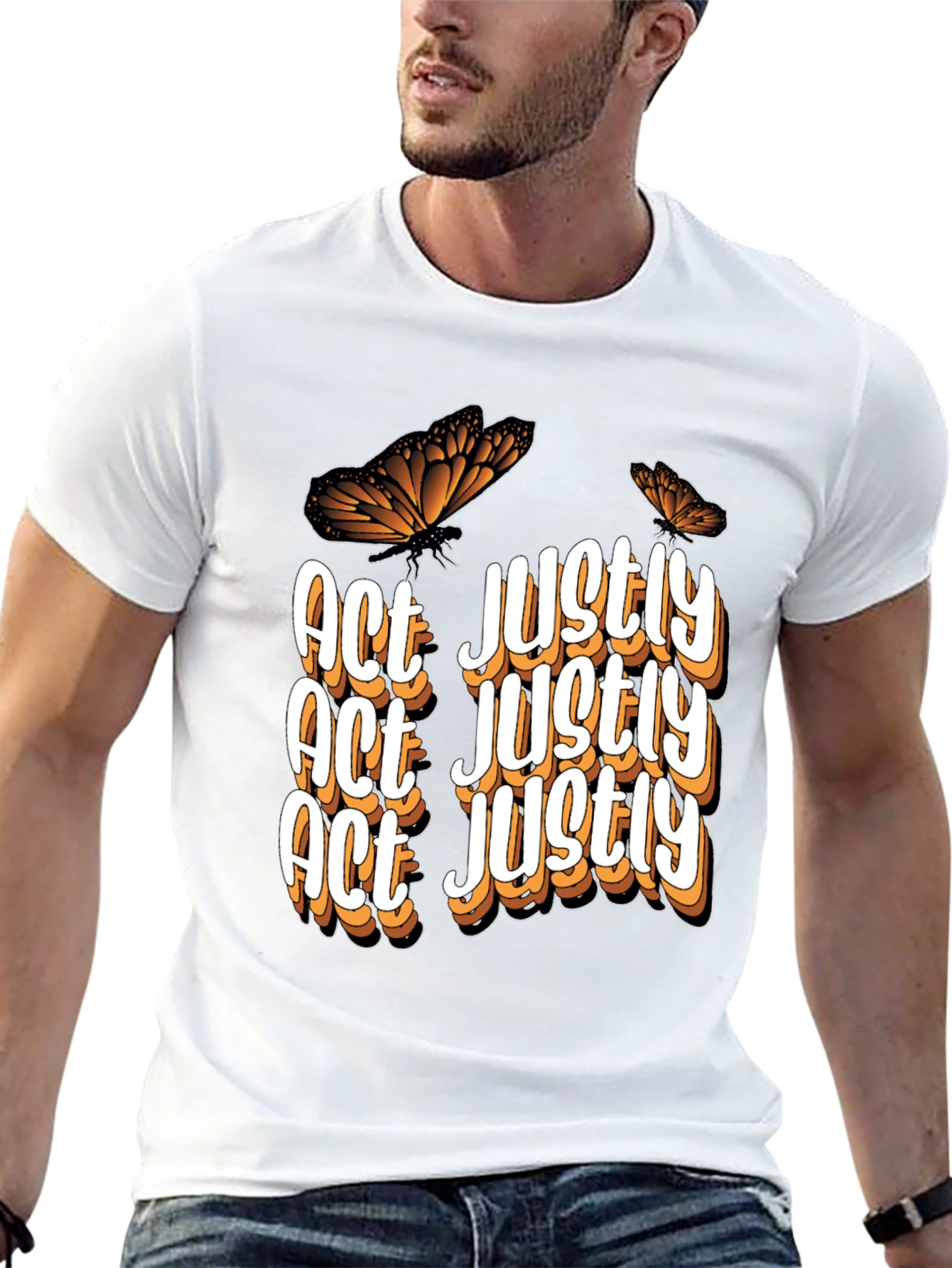 Act Justly Butterfly T-Shirt - Unisex Black Tee
