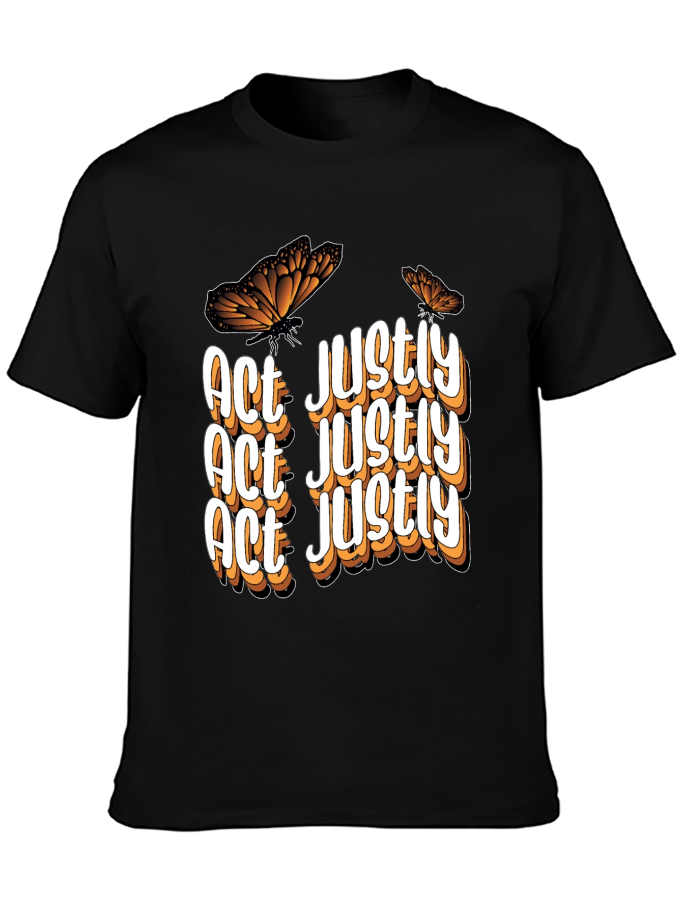 Act Justly Butterfly T-Shirt - Unisex Black Tee