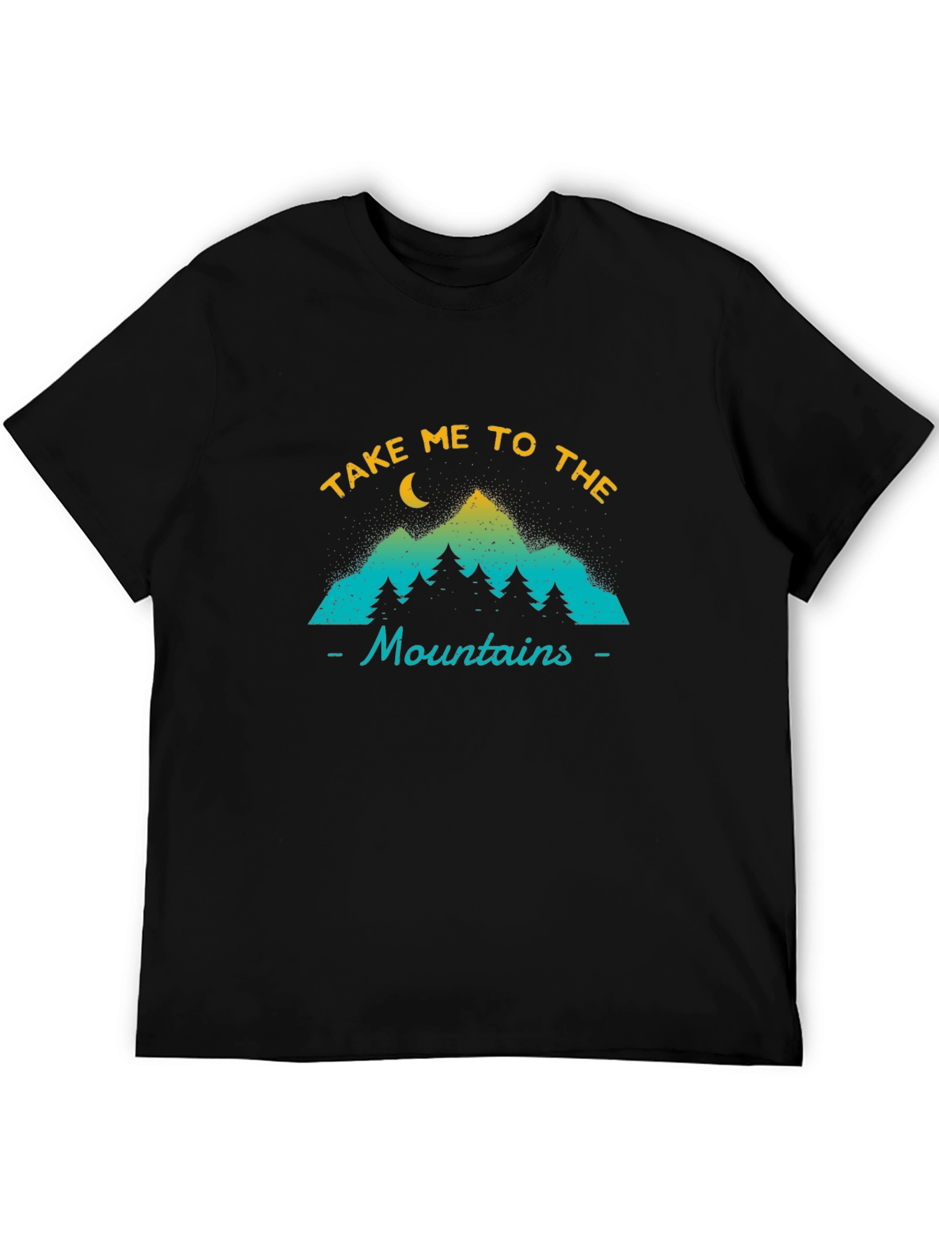 Take Me to the Mountains Black Graphic T-Shirt