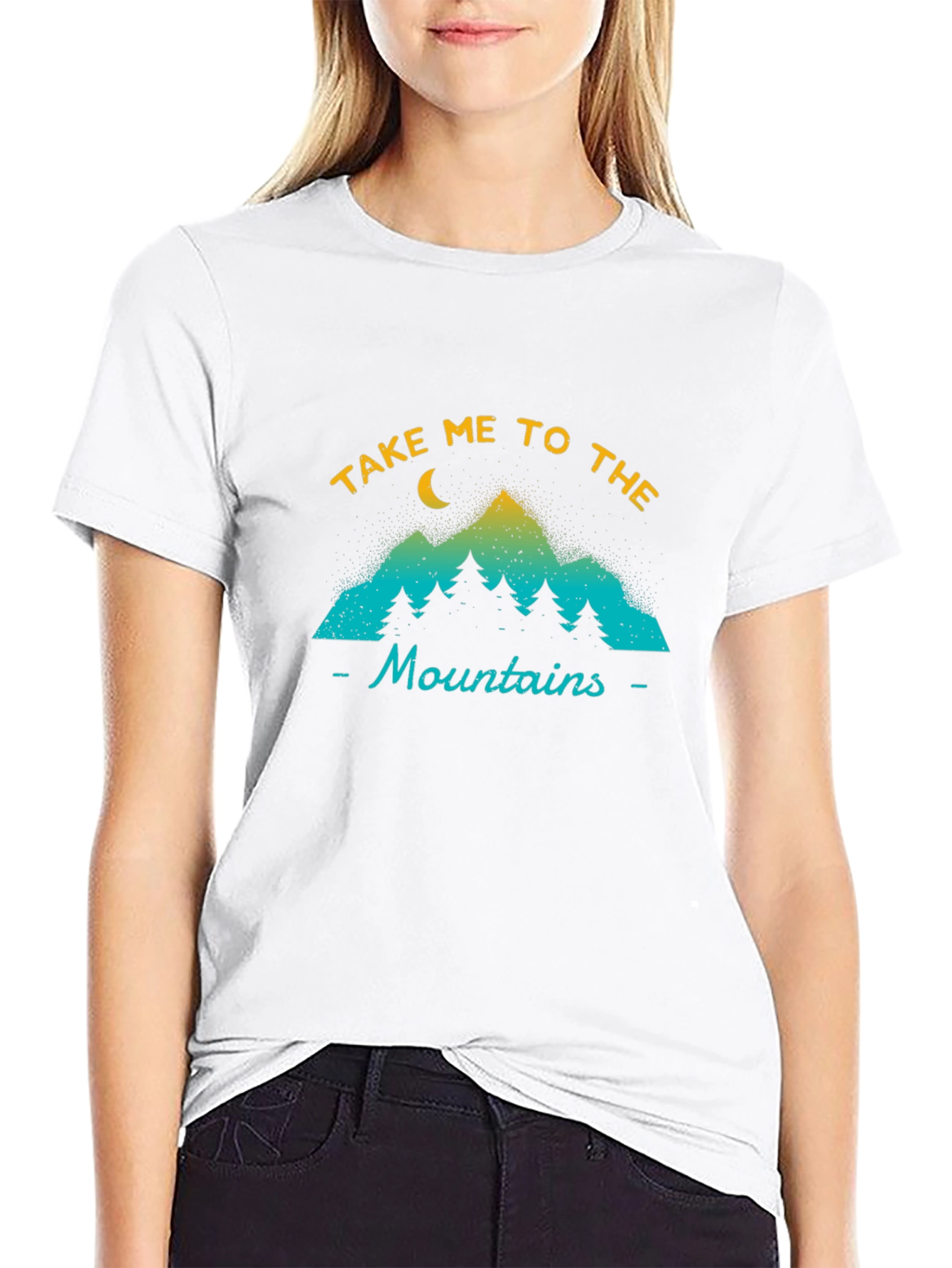 Take Me to the Mountains Black Graphic T-Shirt