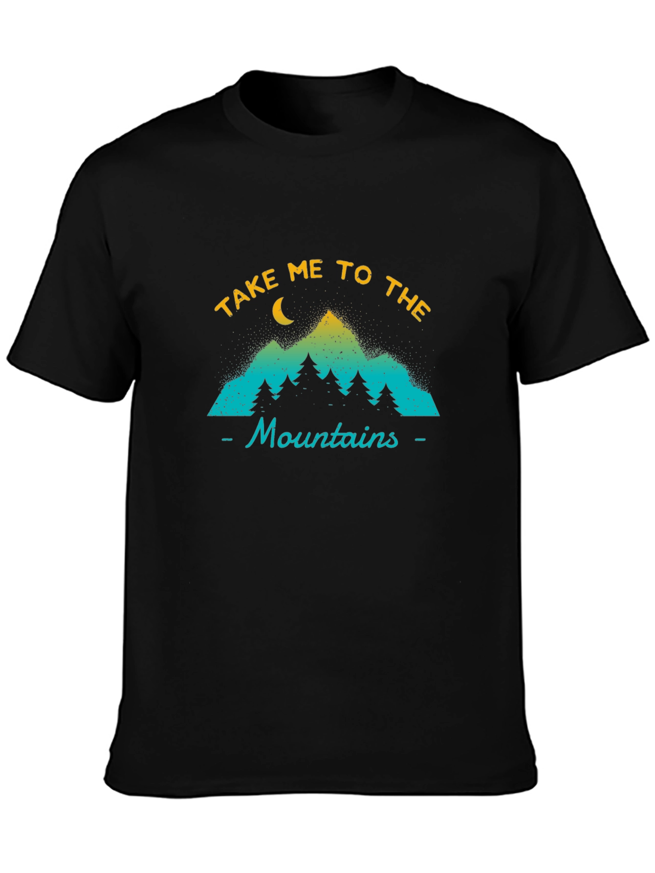 Take Me to the Mountains Black Graphic T-Shirt