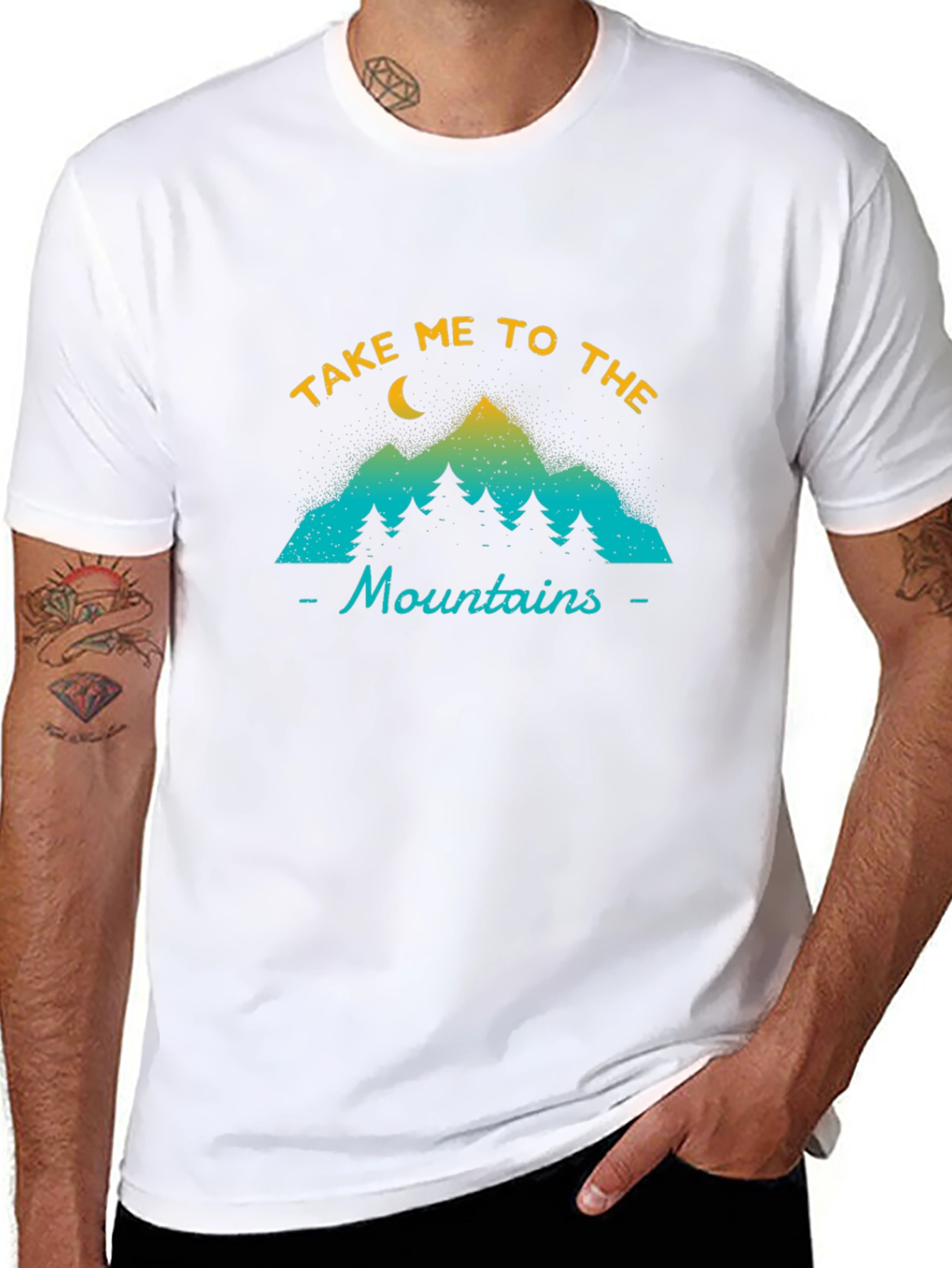 Take Me to the Mountains Black Graphic T-Shirt