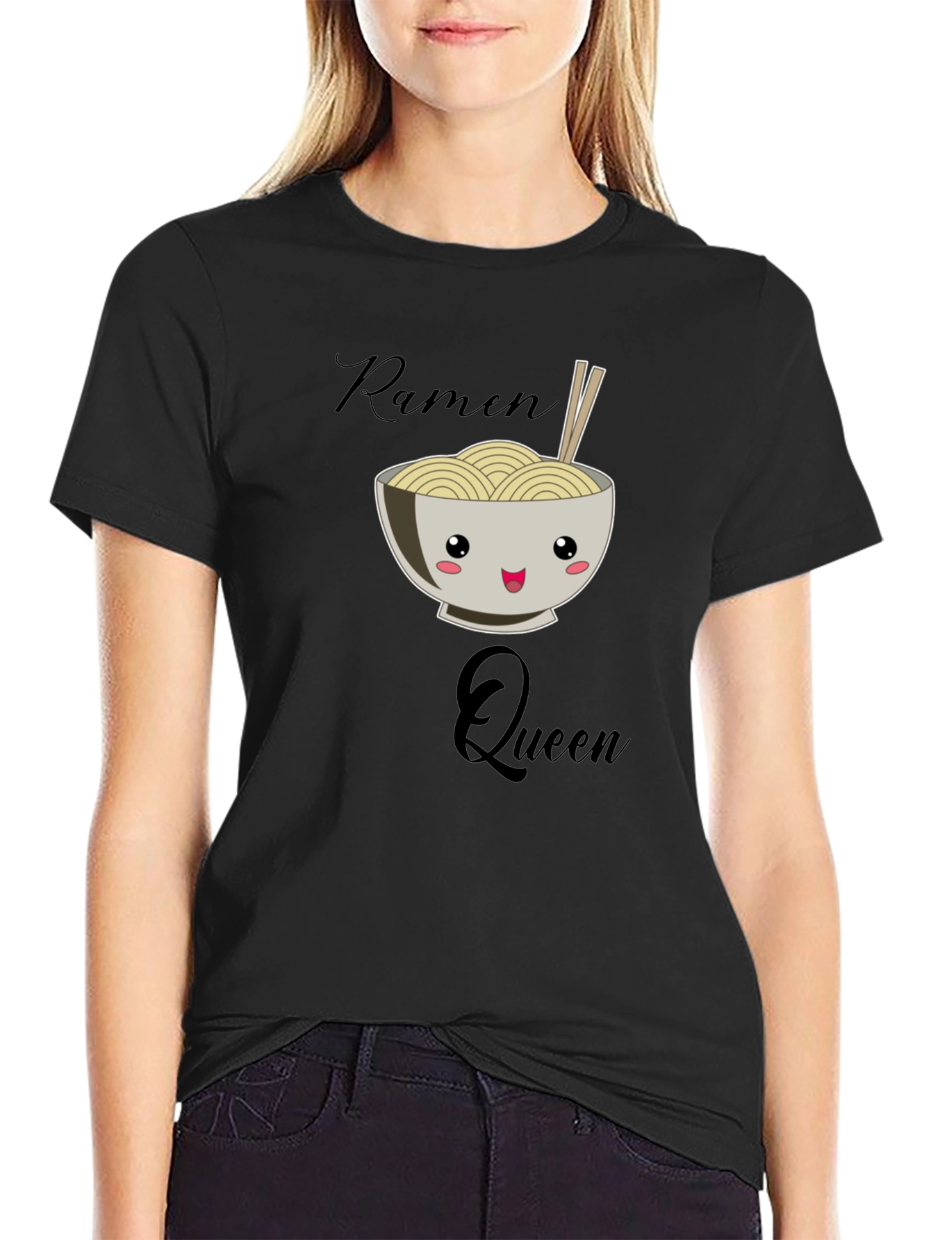 Ramen Queen Graphic T-Shirt - Black