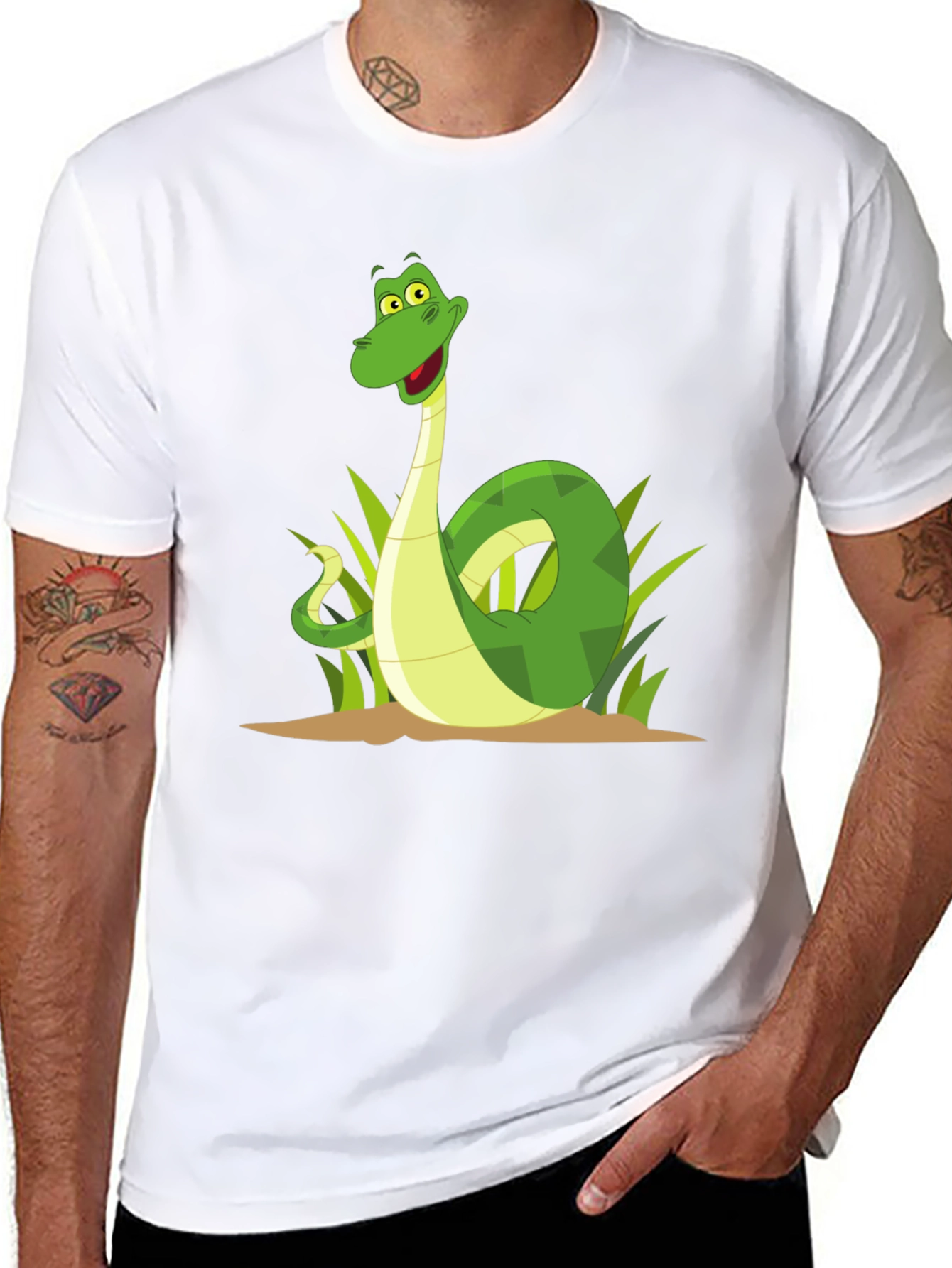 Cartoon Snake Graphic Tee - Unique Design