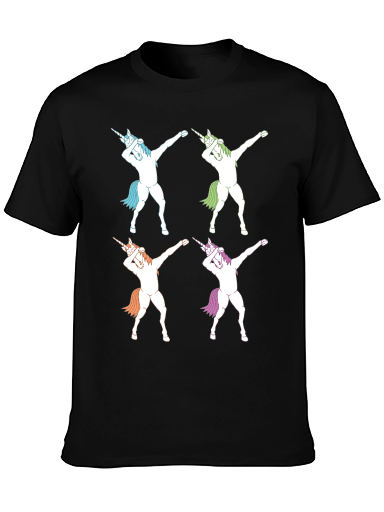 Dabbing Unicorns Graphic Tee - Black