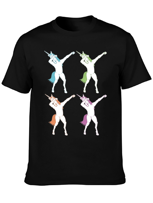 Dabbing Unicorns Graphic Tee - Black