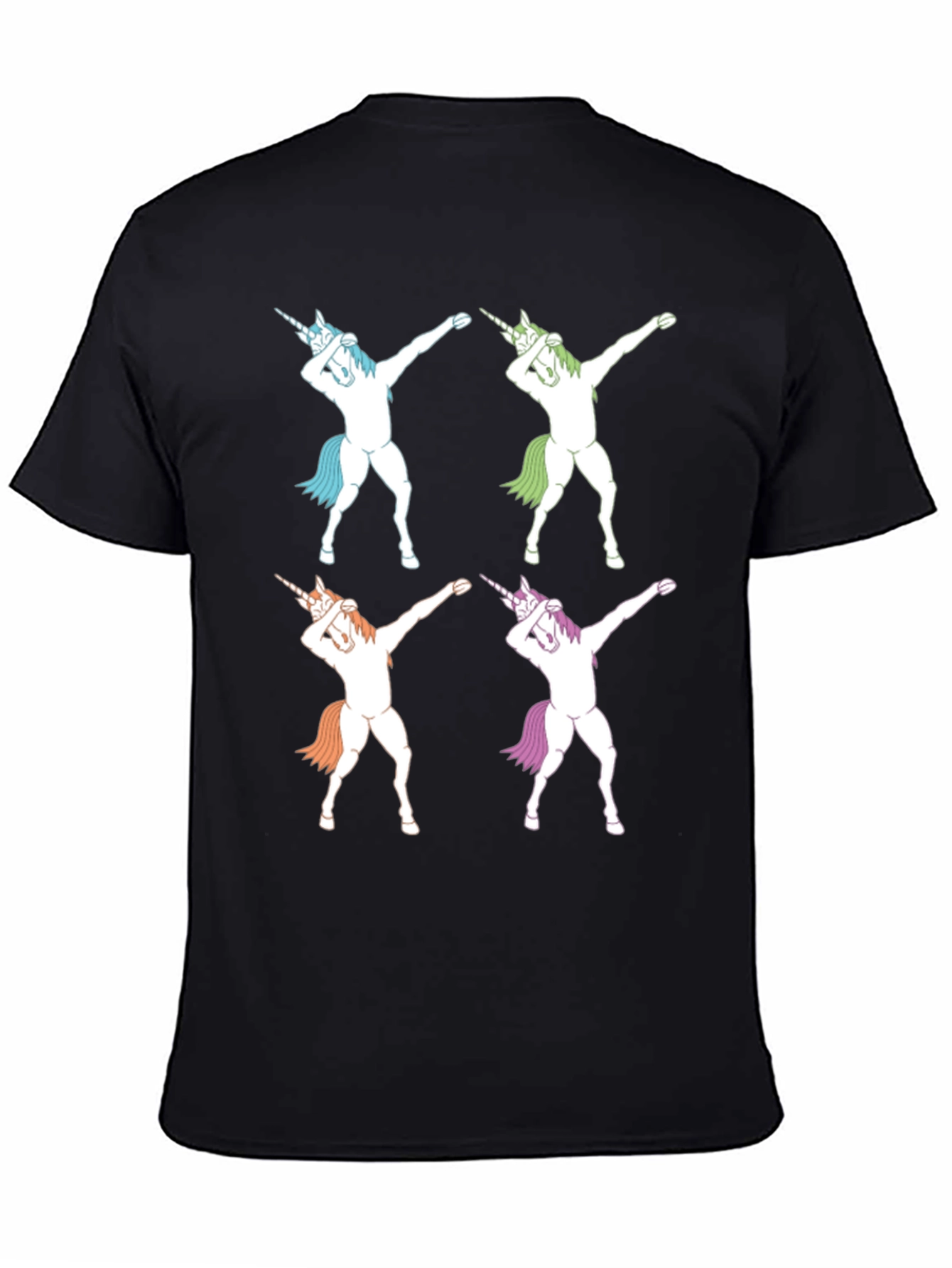 Dabbing Unicorns Graphic Tee - Black