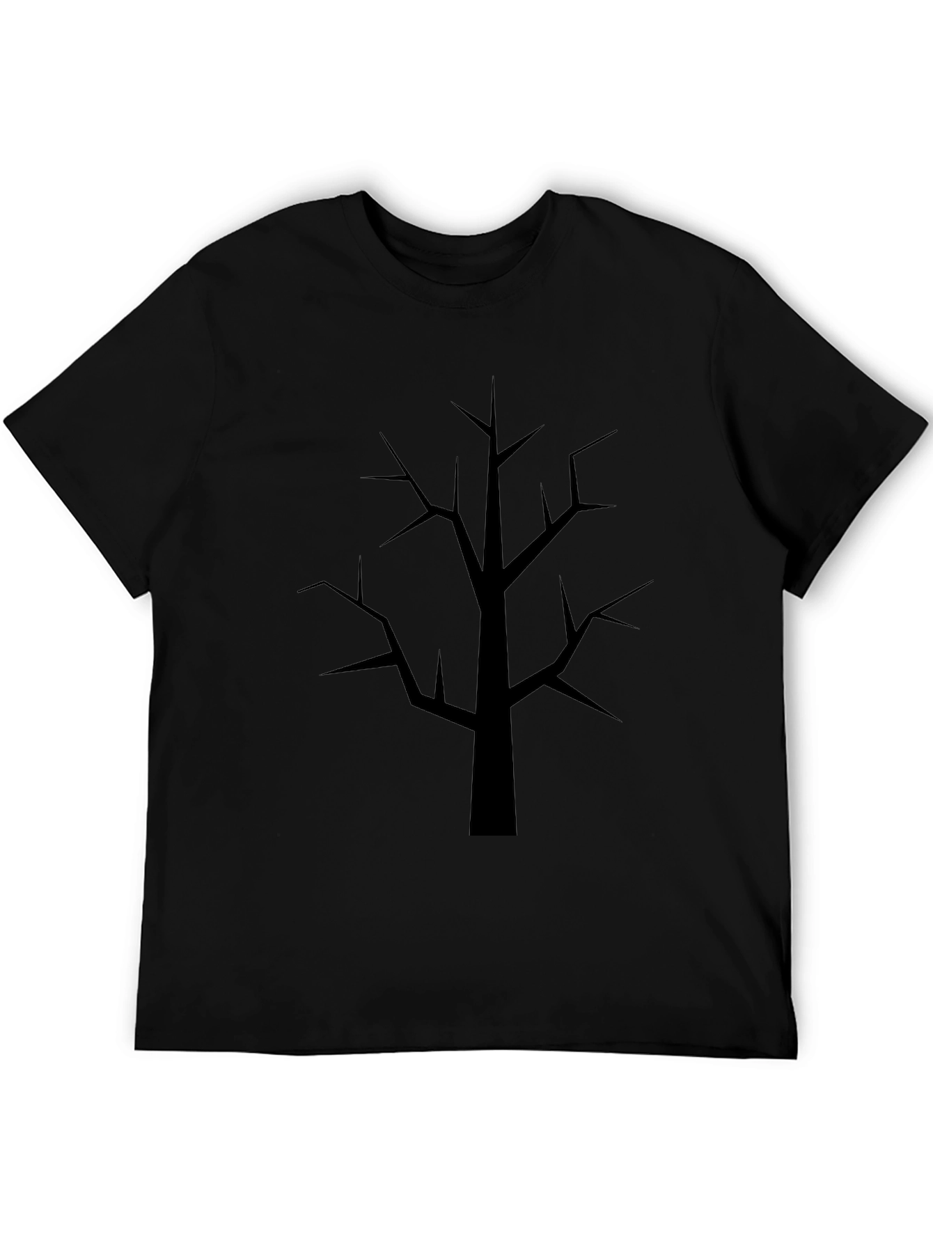 Minimalist Tree Graphic Black T-Shirt