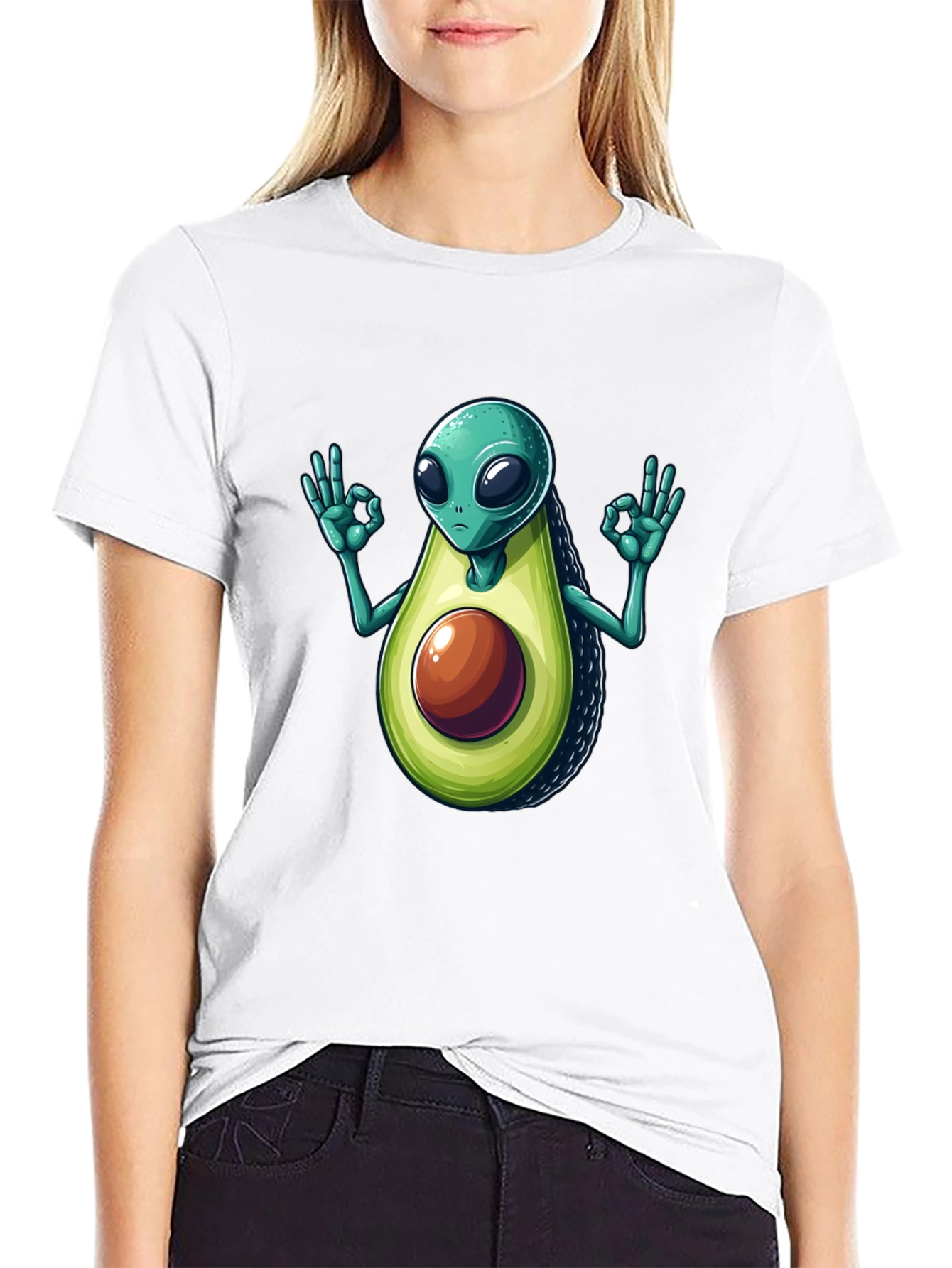 Alien Avocado T-Shirt - Funny Graphic Tee