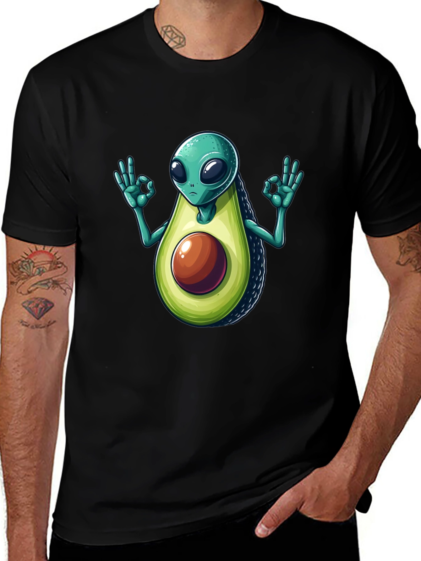 Alien Avocado T-Shirt - Funny Graphic Tee