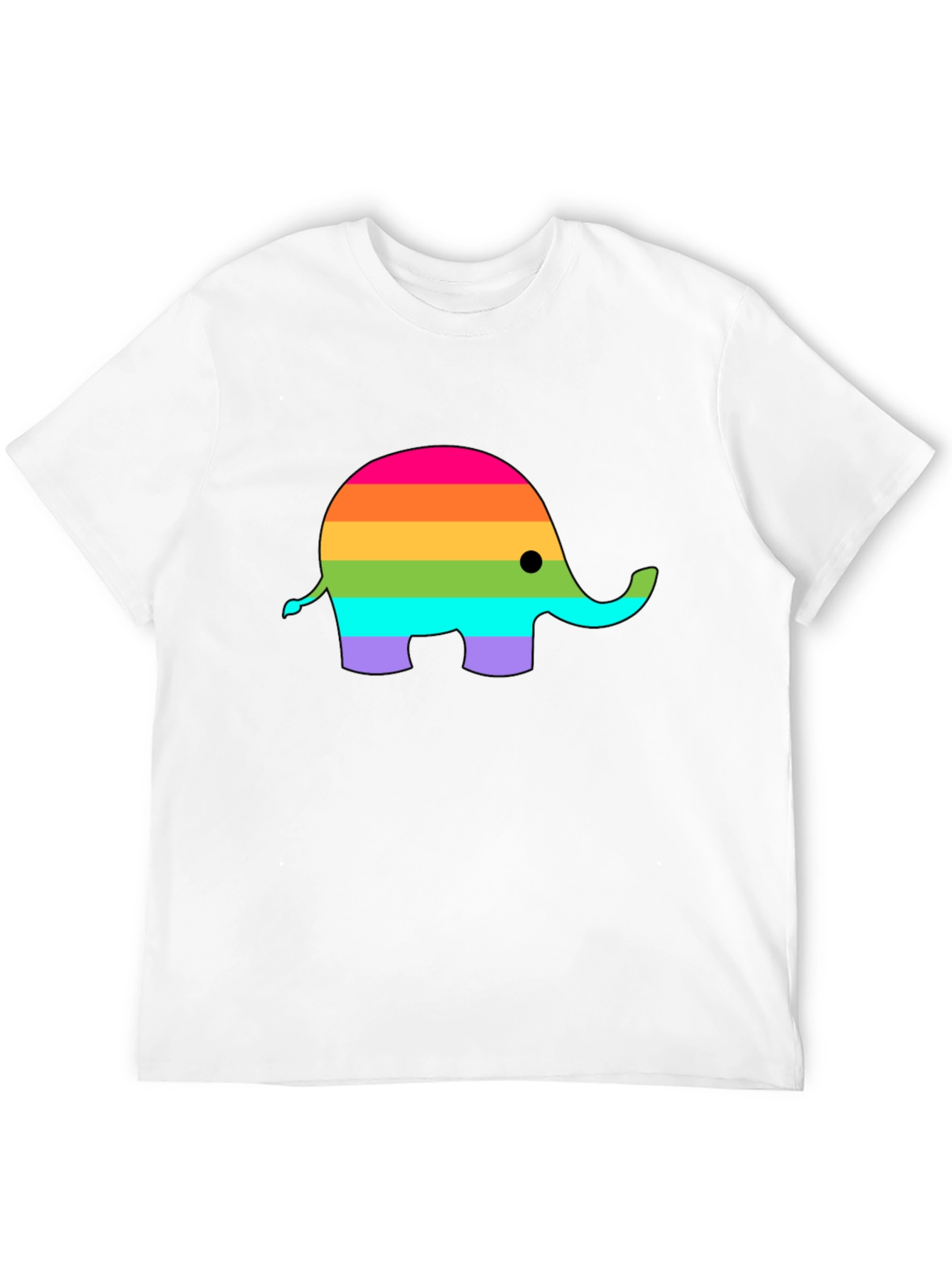 Rainbow Elephant Graphic T-Shirt