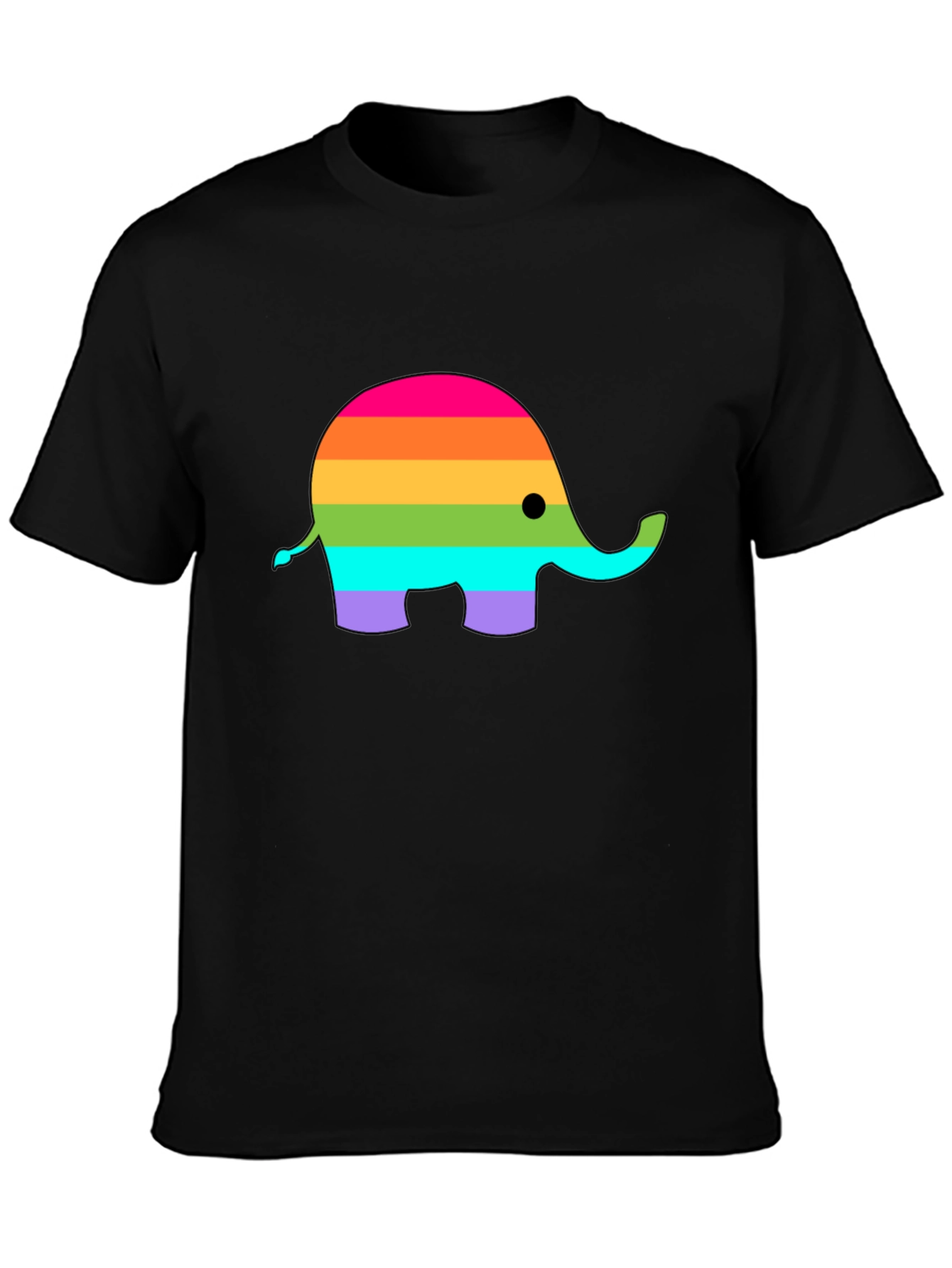 Rainbow Elephant Graphic T-Shirt
