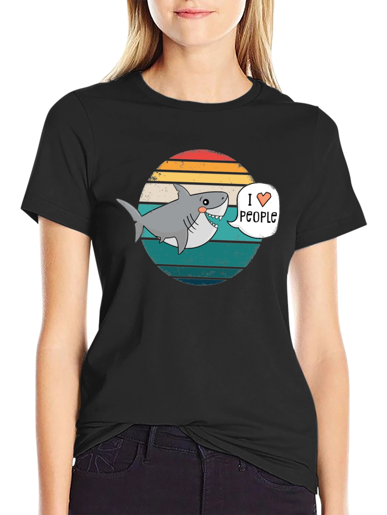 I Heart People Shark T-Shirt - Funny Graphic Tee