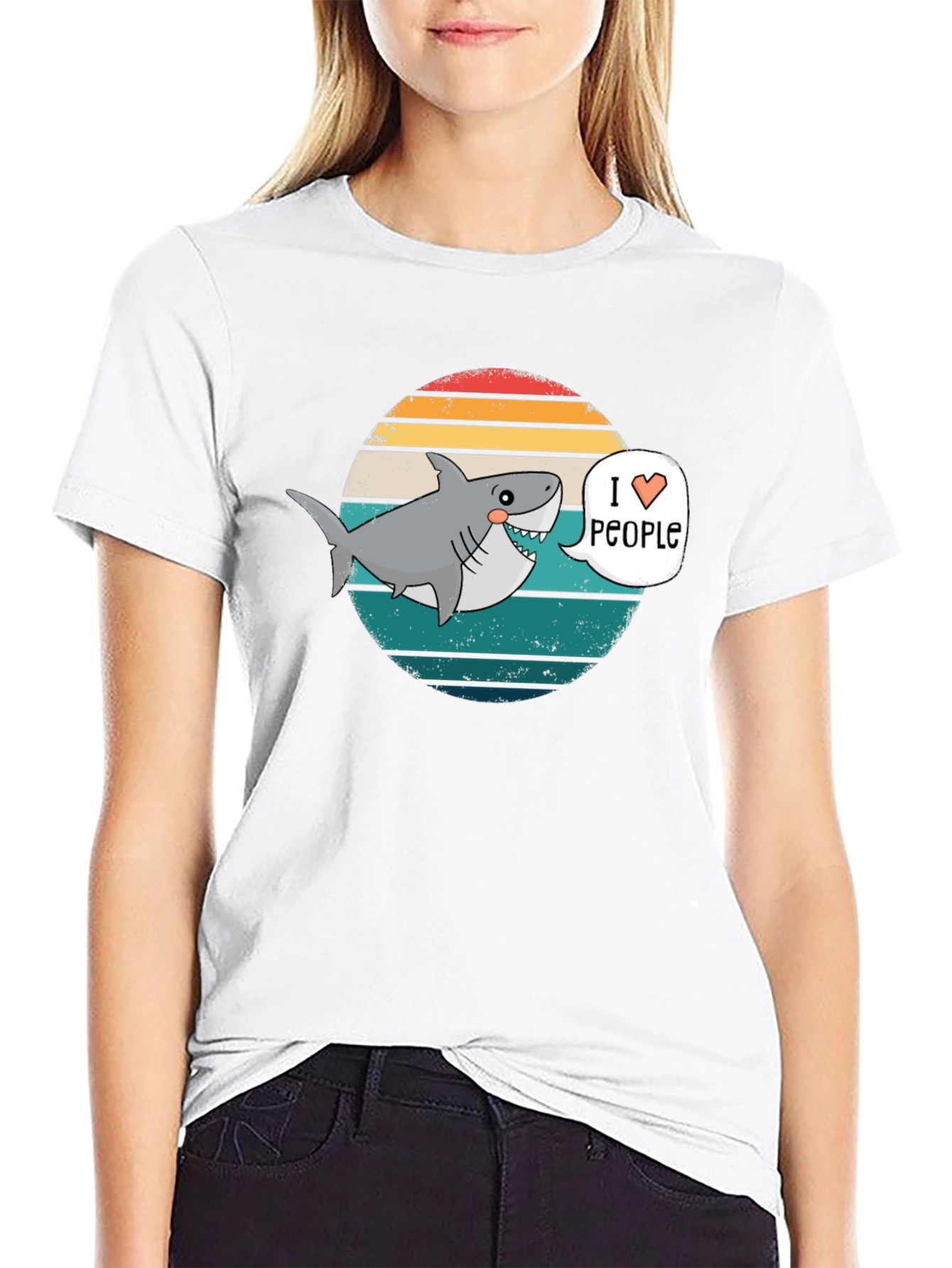 I Heart People Shark T-Shirt - Funny Graphic Tee