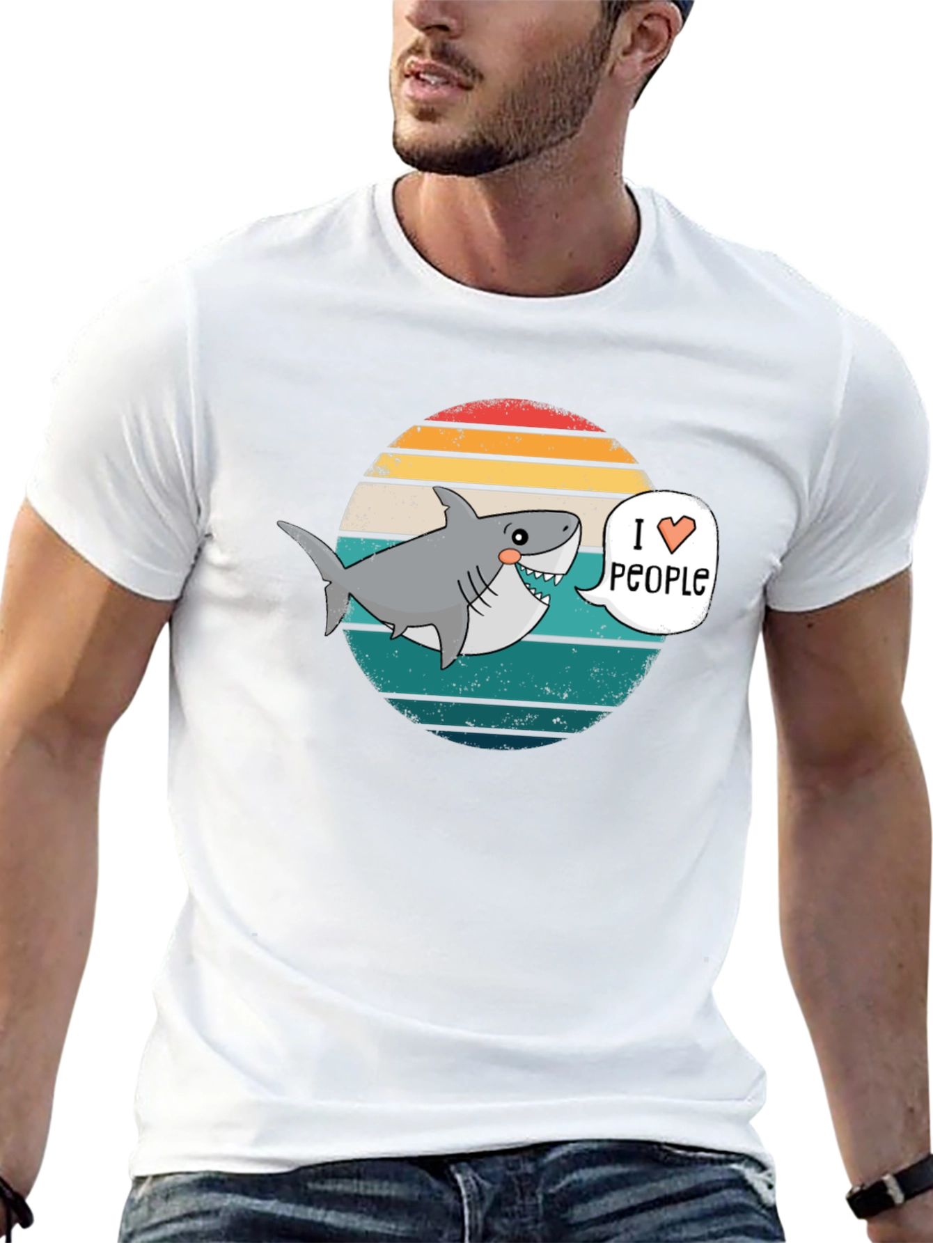 I Heart People Shark T-Shirt - Funny Graphic Tee