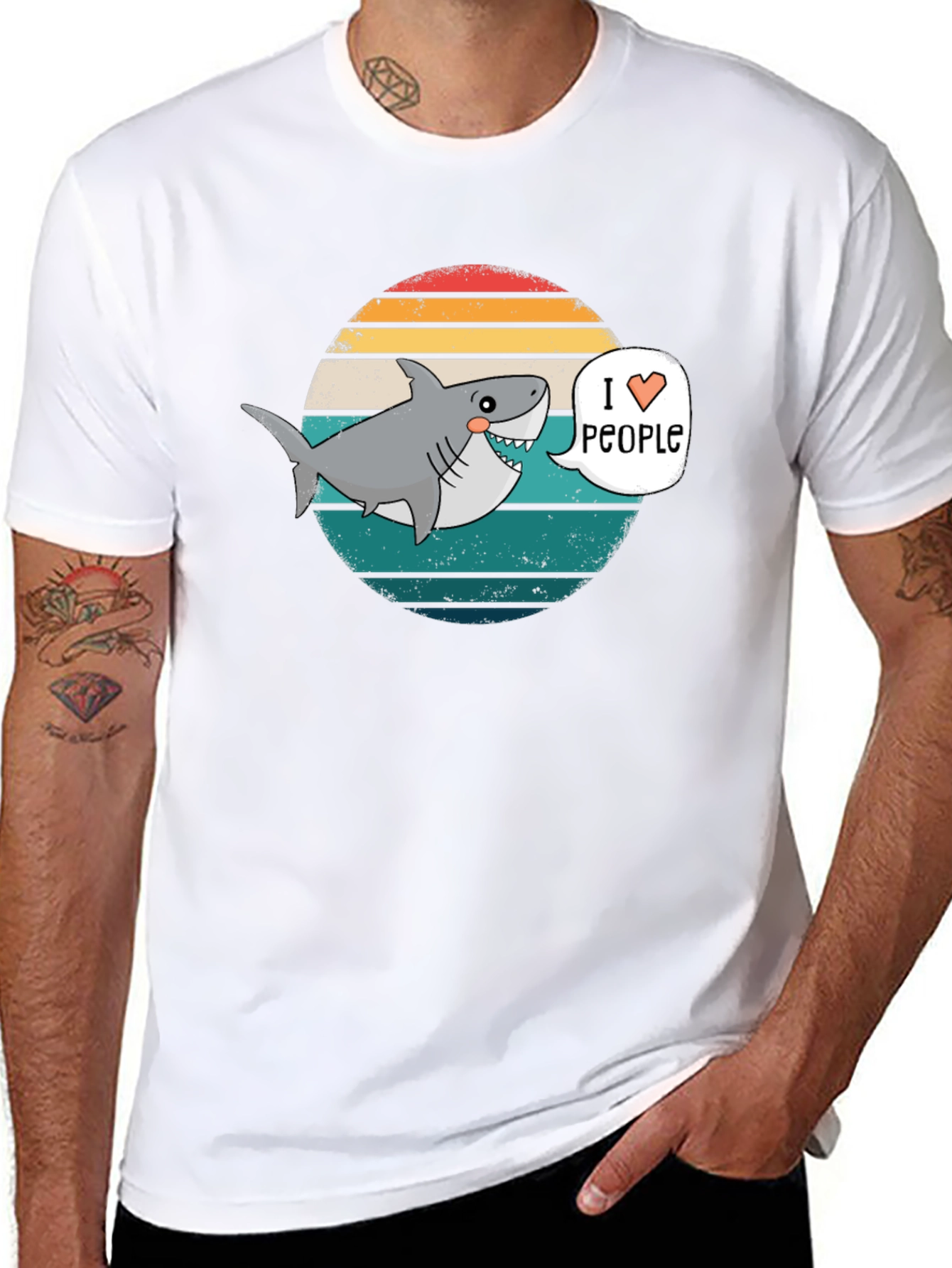 I Heart People Shark T-Shirt - Funny Graphic Tee