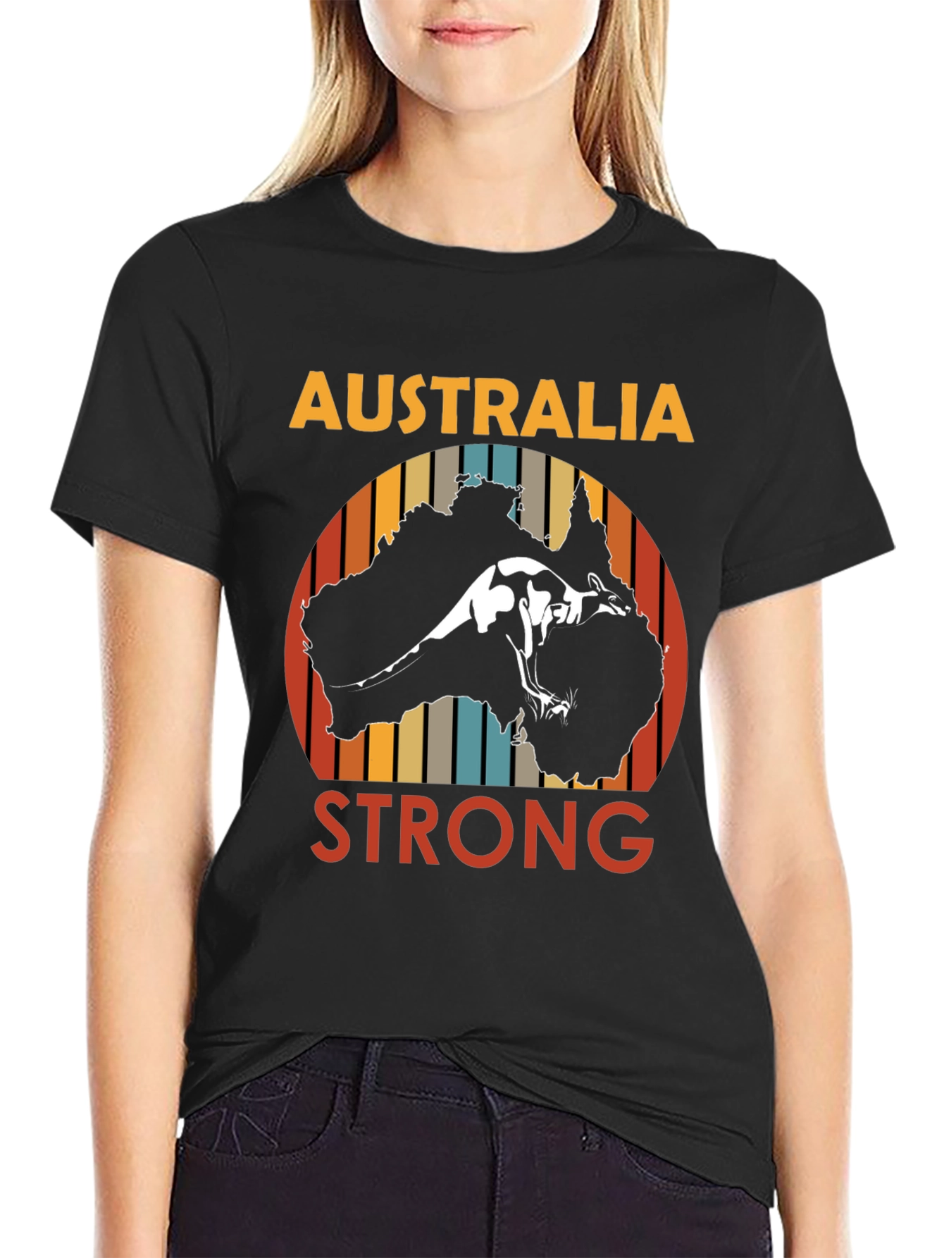 Australia Strong Kangaroo Graphic T-Shirt