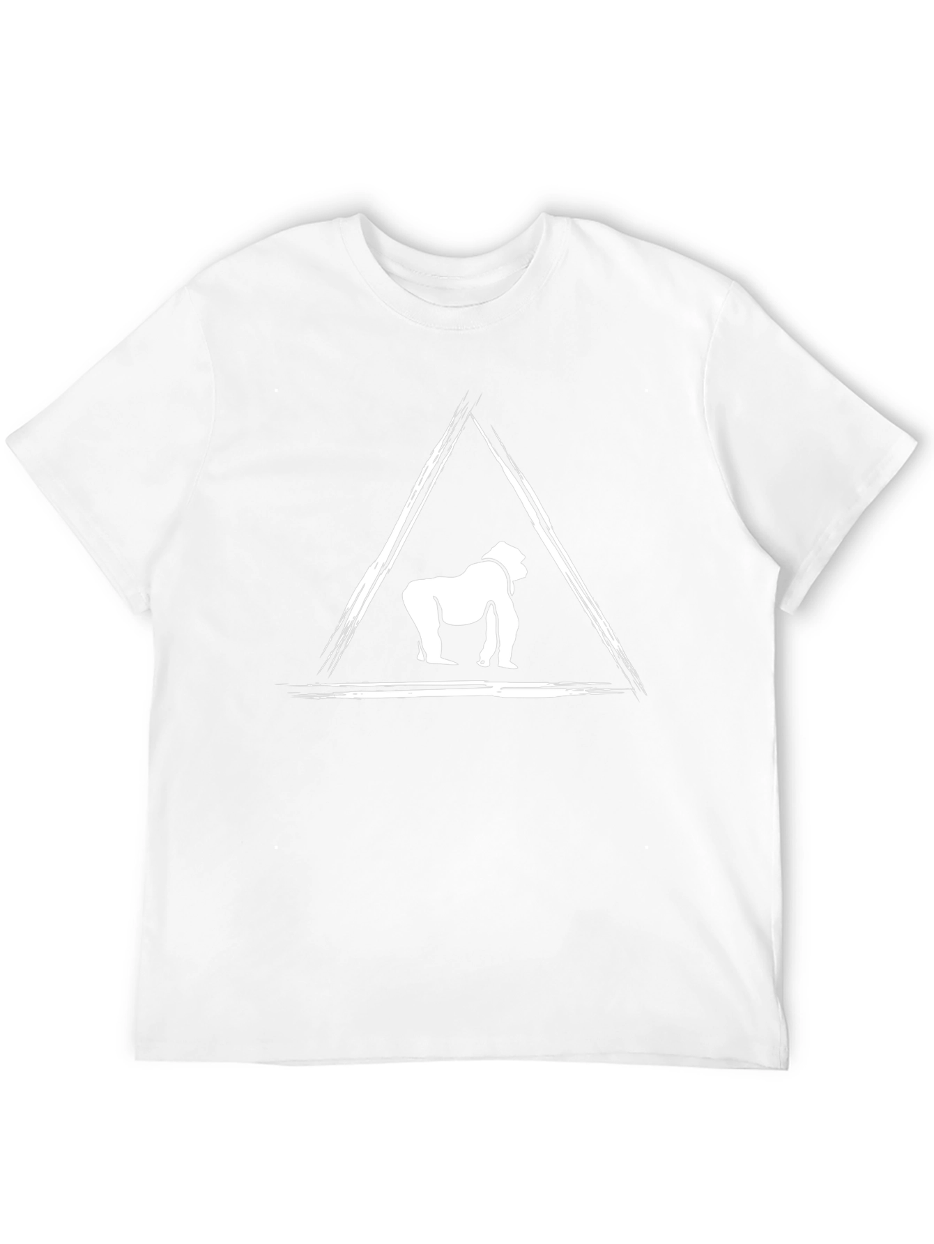 Gorilla Triangle Graphic Tee - Black Cotton T-Shirt