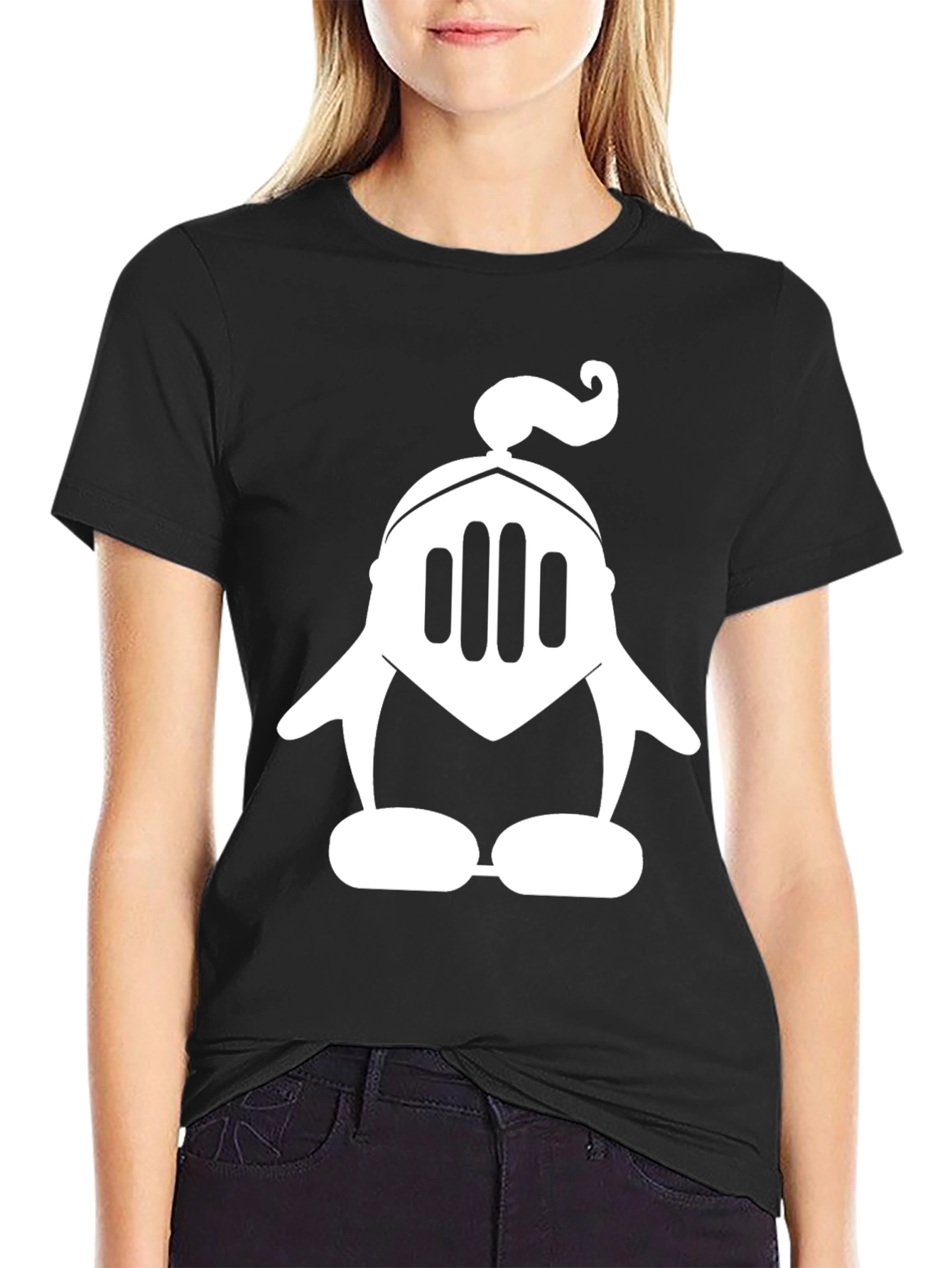 Knight Penguin Black T-Shirt - Unique Graphic Tee