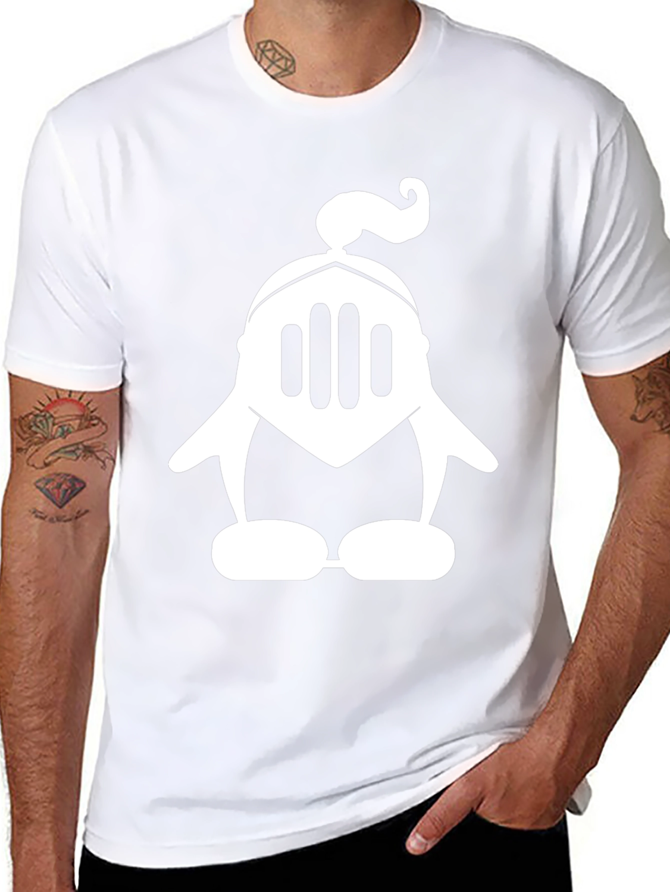 Knight Penguin Black T-Shirt - Unique Graphic Tee