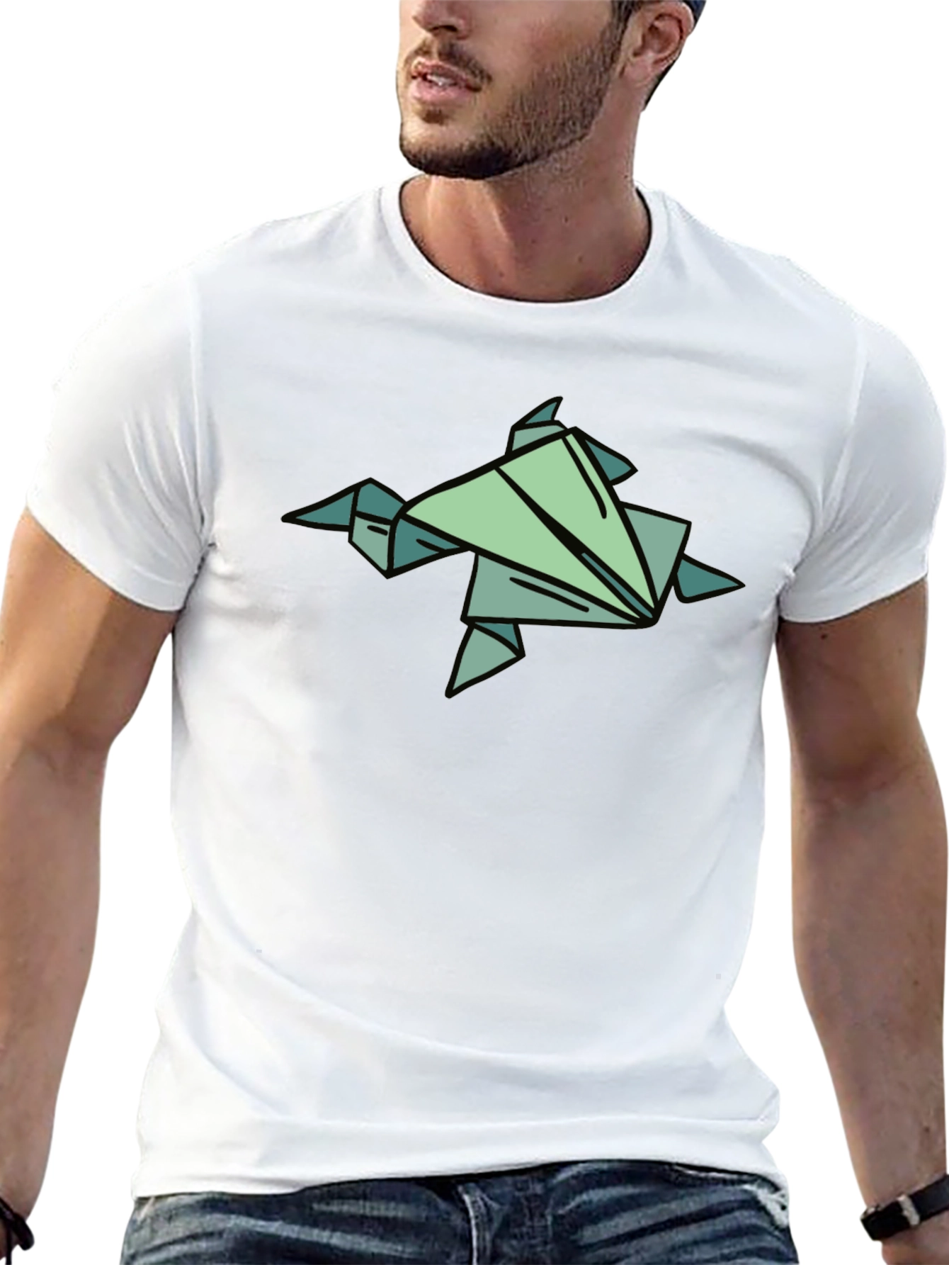 Origami Turtle Graphic Tee - Black