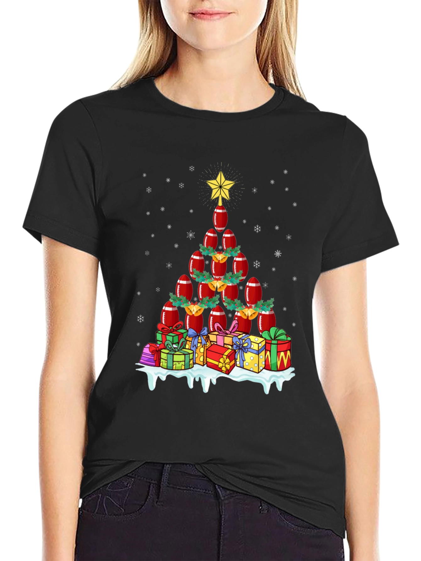 Football Christmas Tree T-Shirt Holiday Apparel