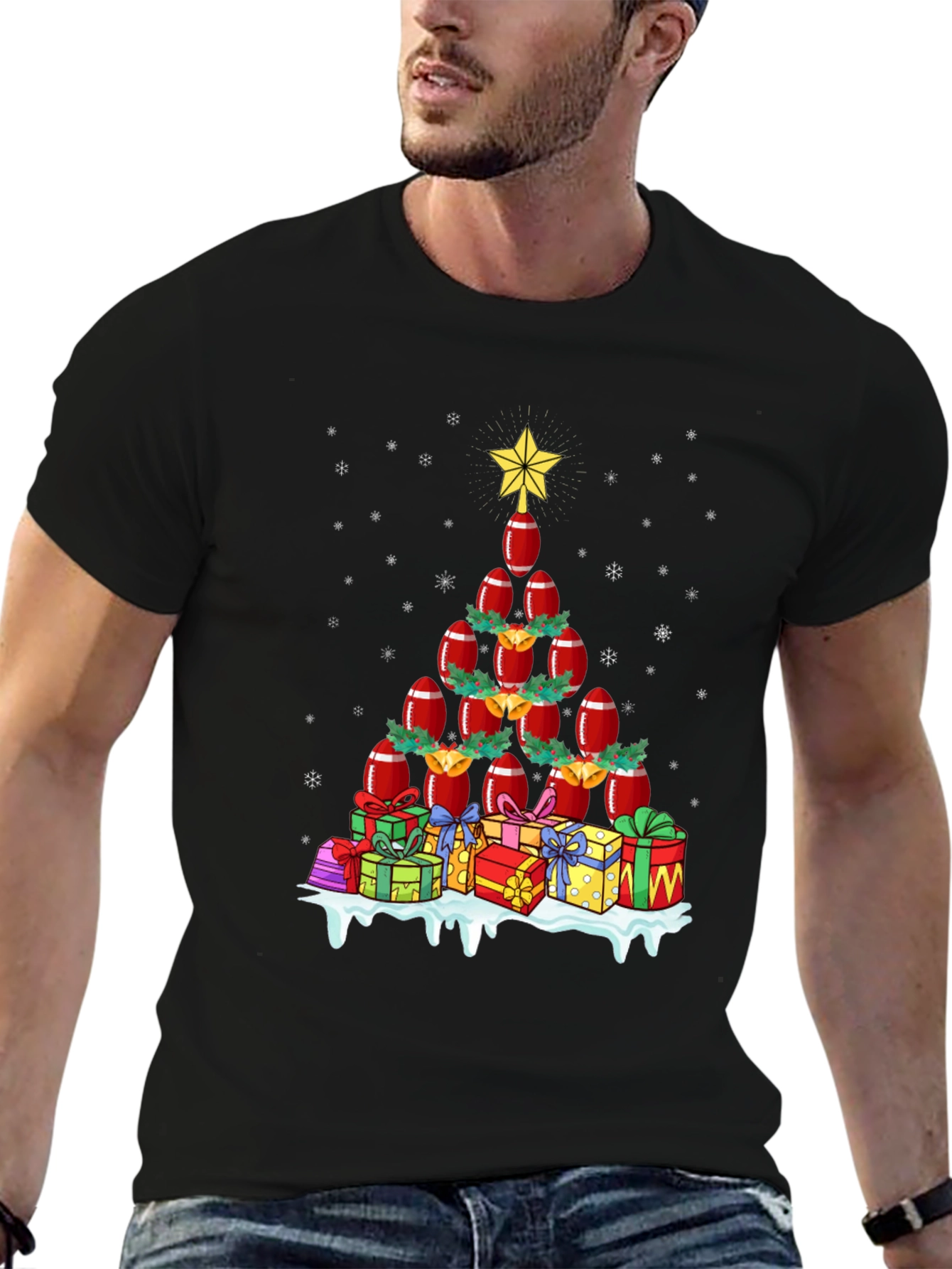 Football Christmas Tree T-Shirt Holiday Apparel