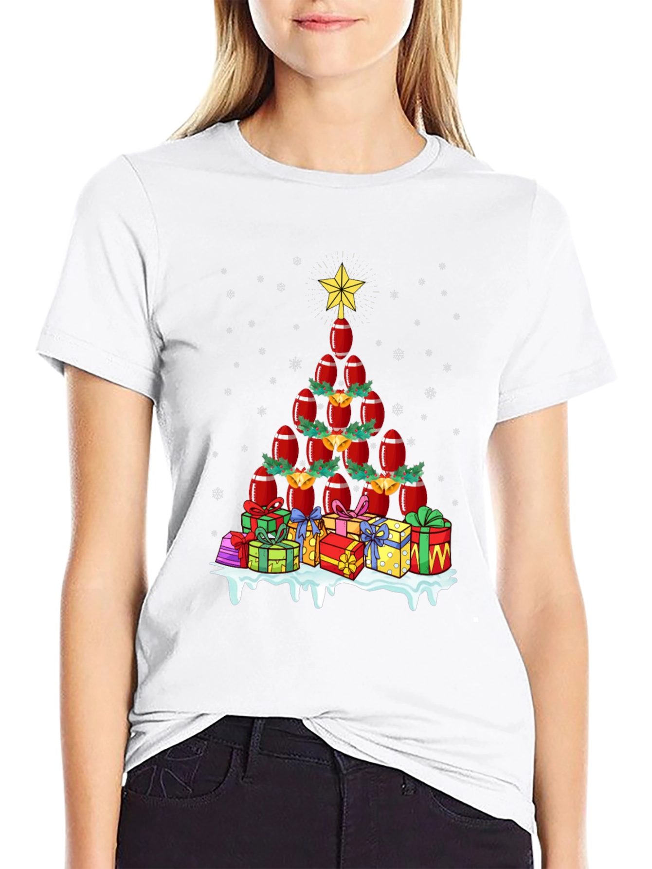 Football Christmas Tree T-Shirt Holiday Apparel