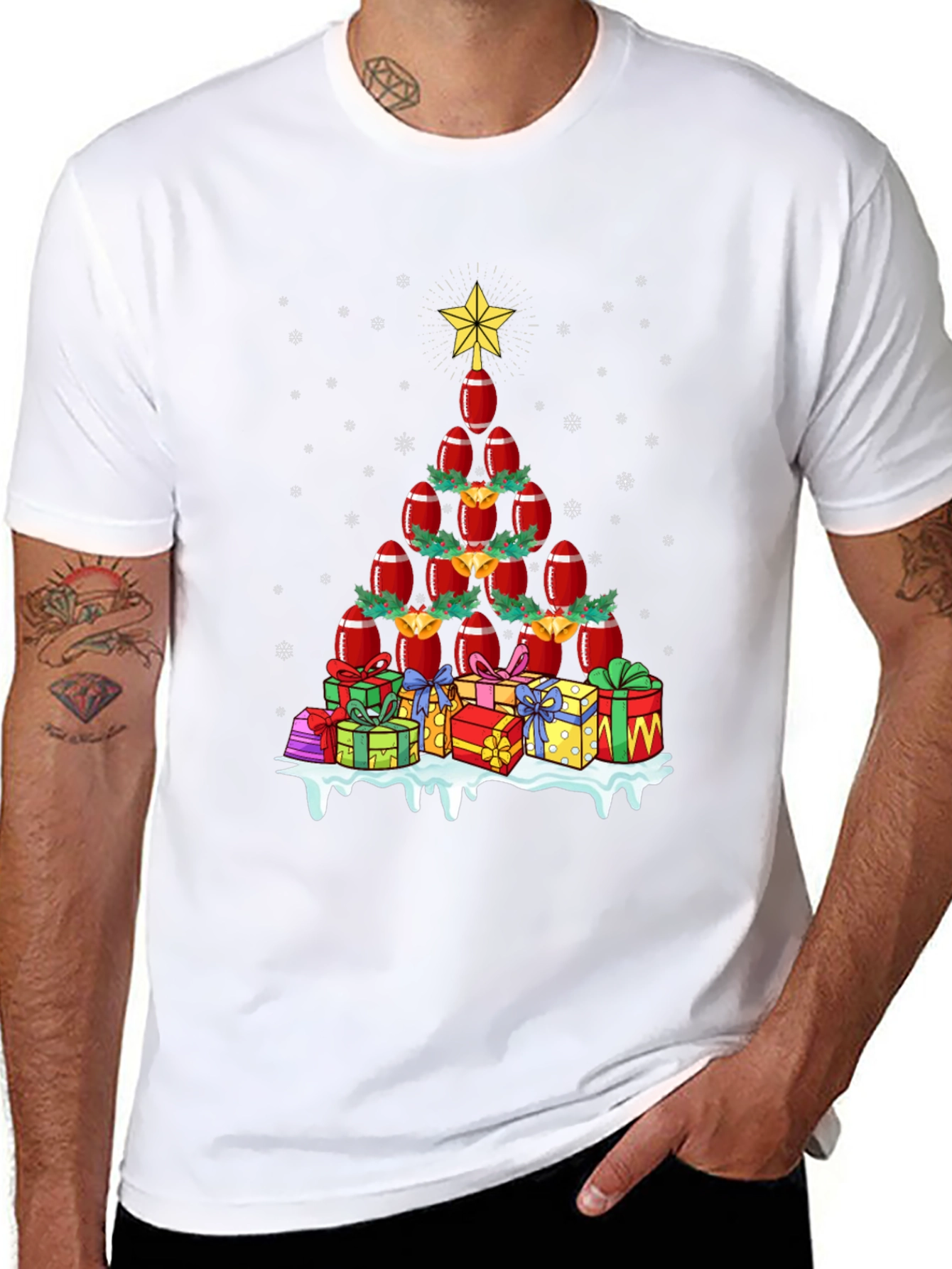 Football Christmas Tree T-Shirt Holiday Apparel