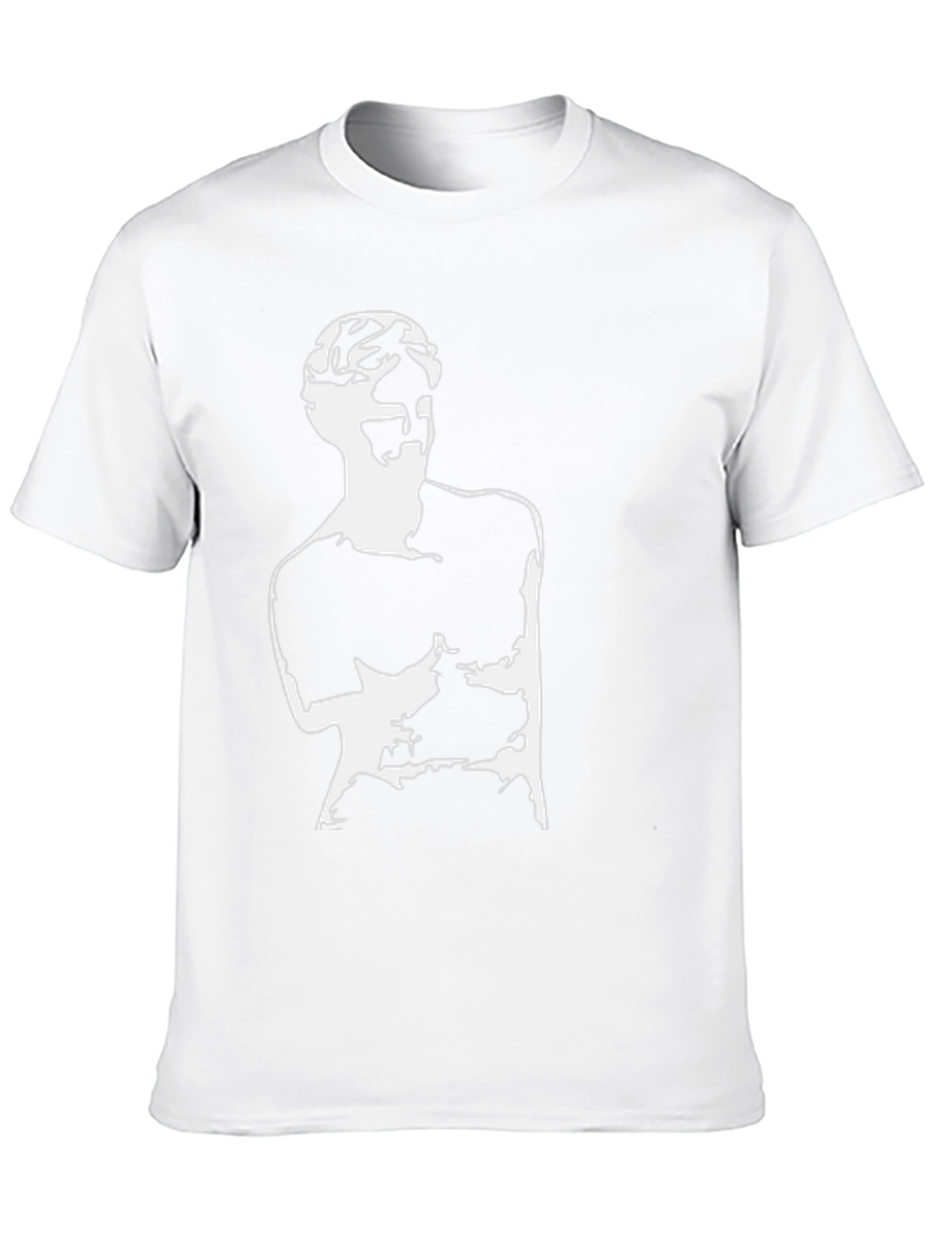 Abstract Statue Graphic Print Black T-Shirt