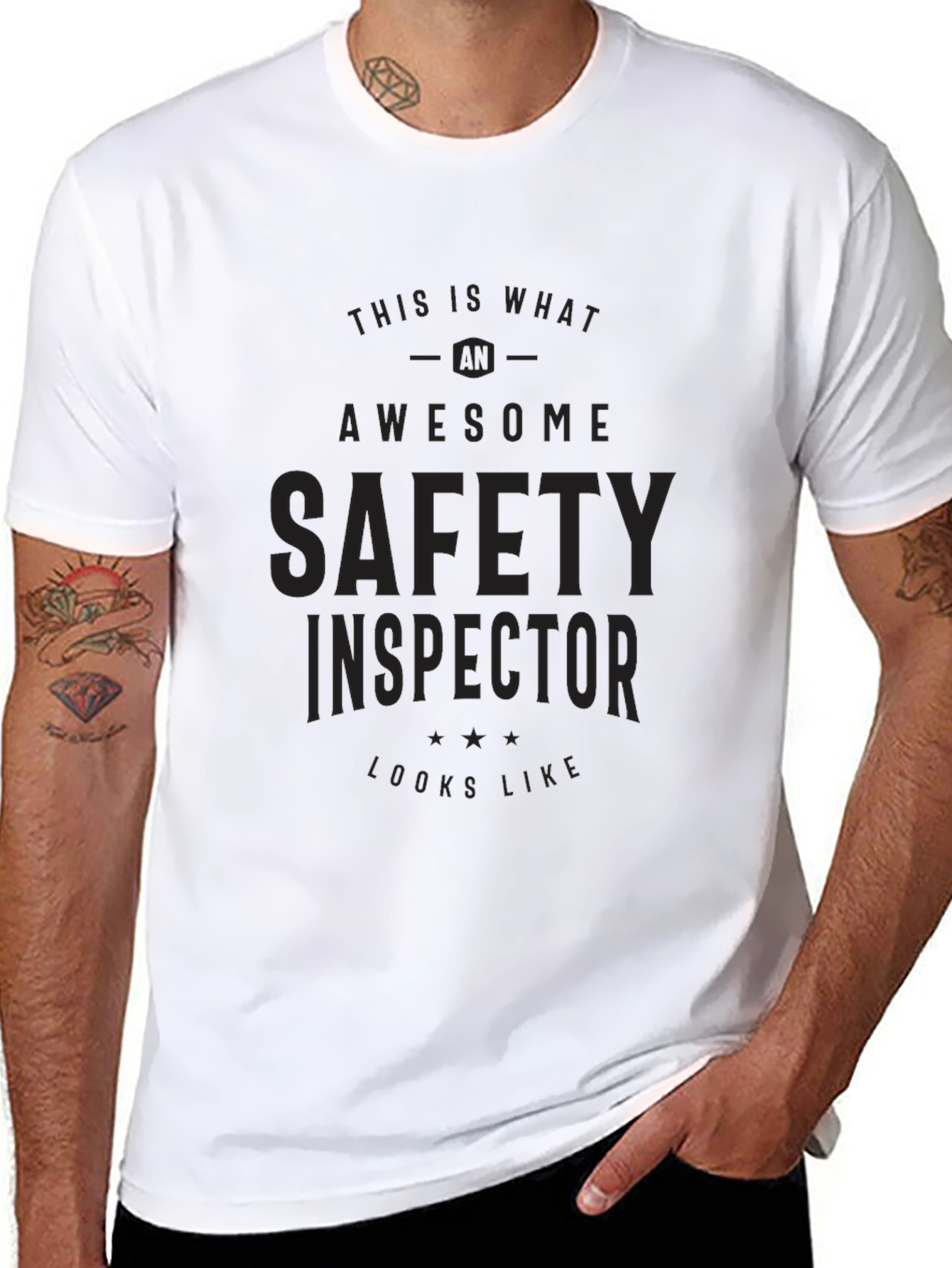 Awesome Safety Inspector Black T-Shirt