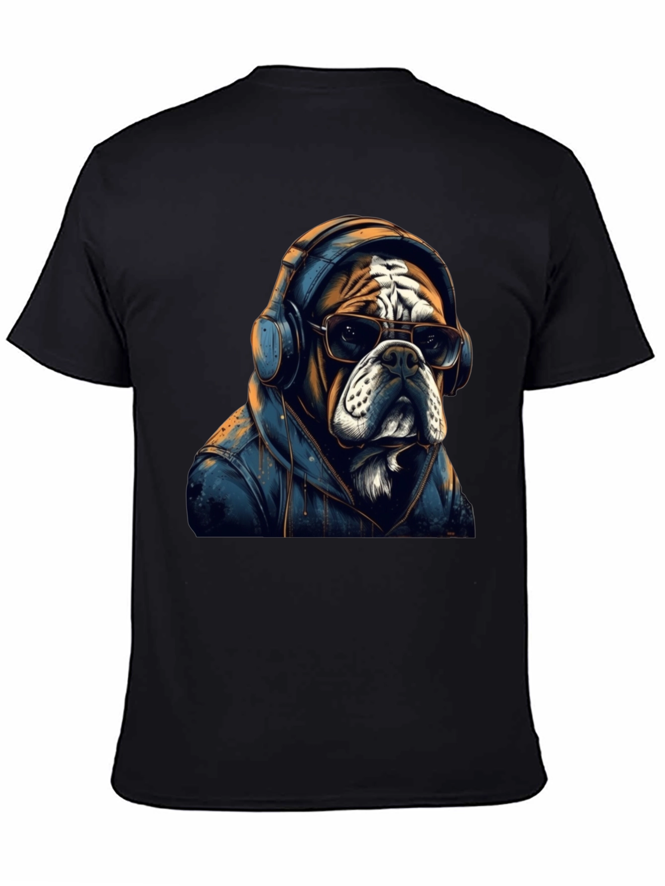Cool Bulldog Graphic Tee - Unisex Black T-Shirt