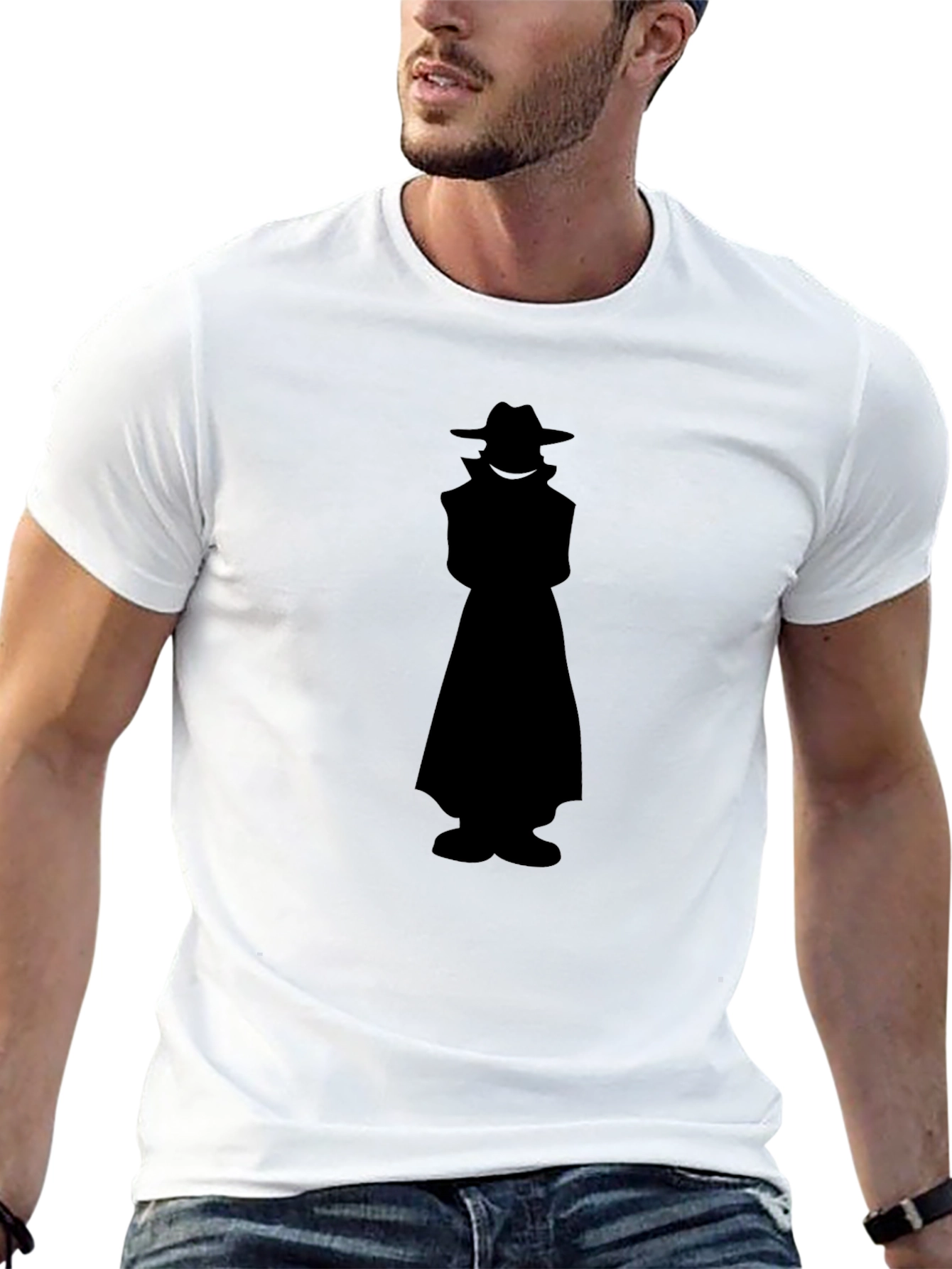 Mysterious Man Silhouette Black T-Shirt
