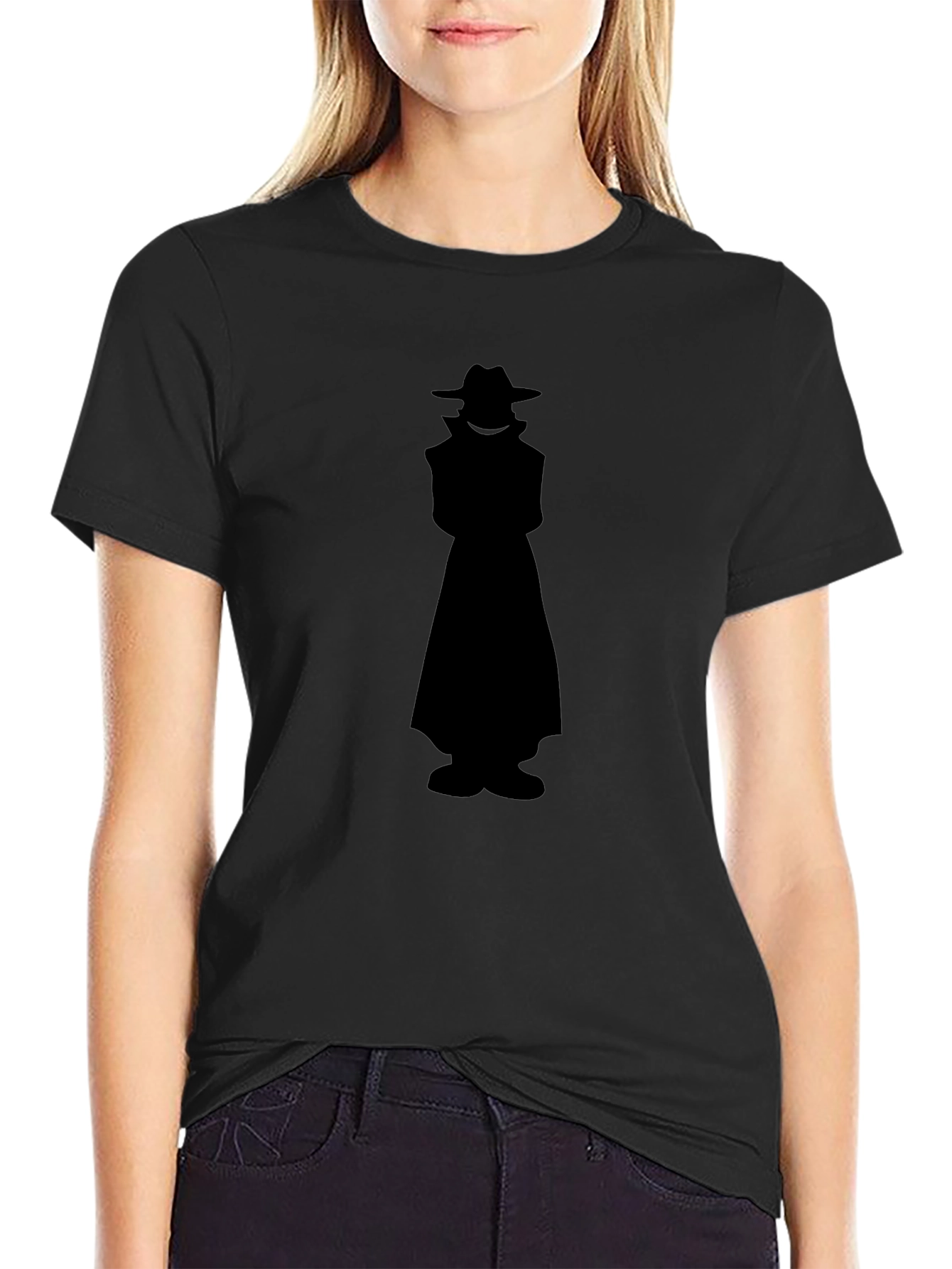 Mysterious Man Silhouette Black T-Shirt