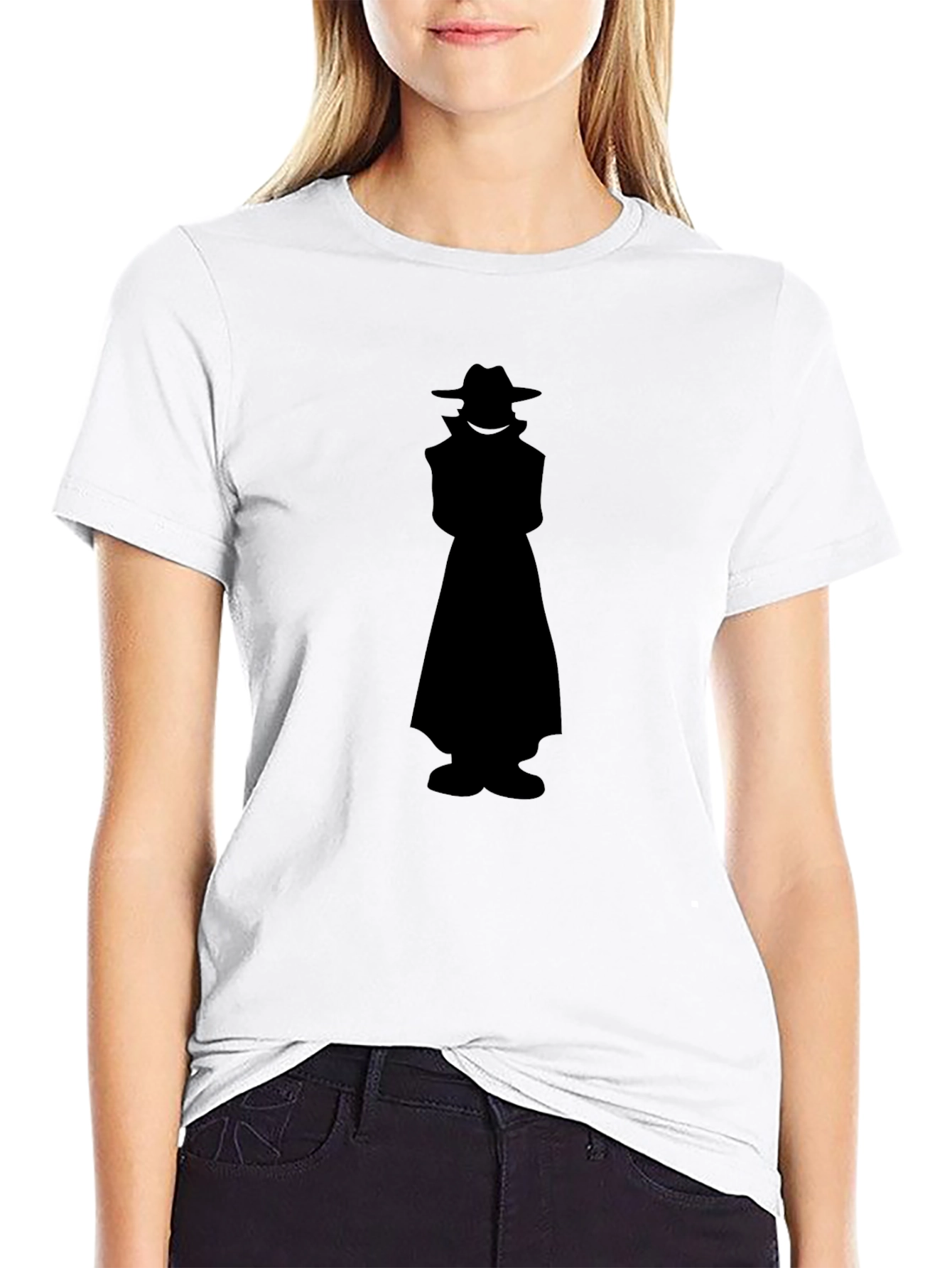 Mysterious Man Silhouette Black T-Shirt