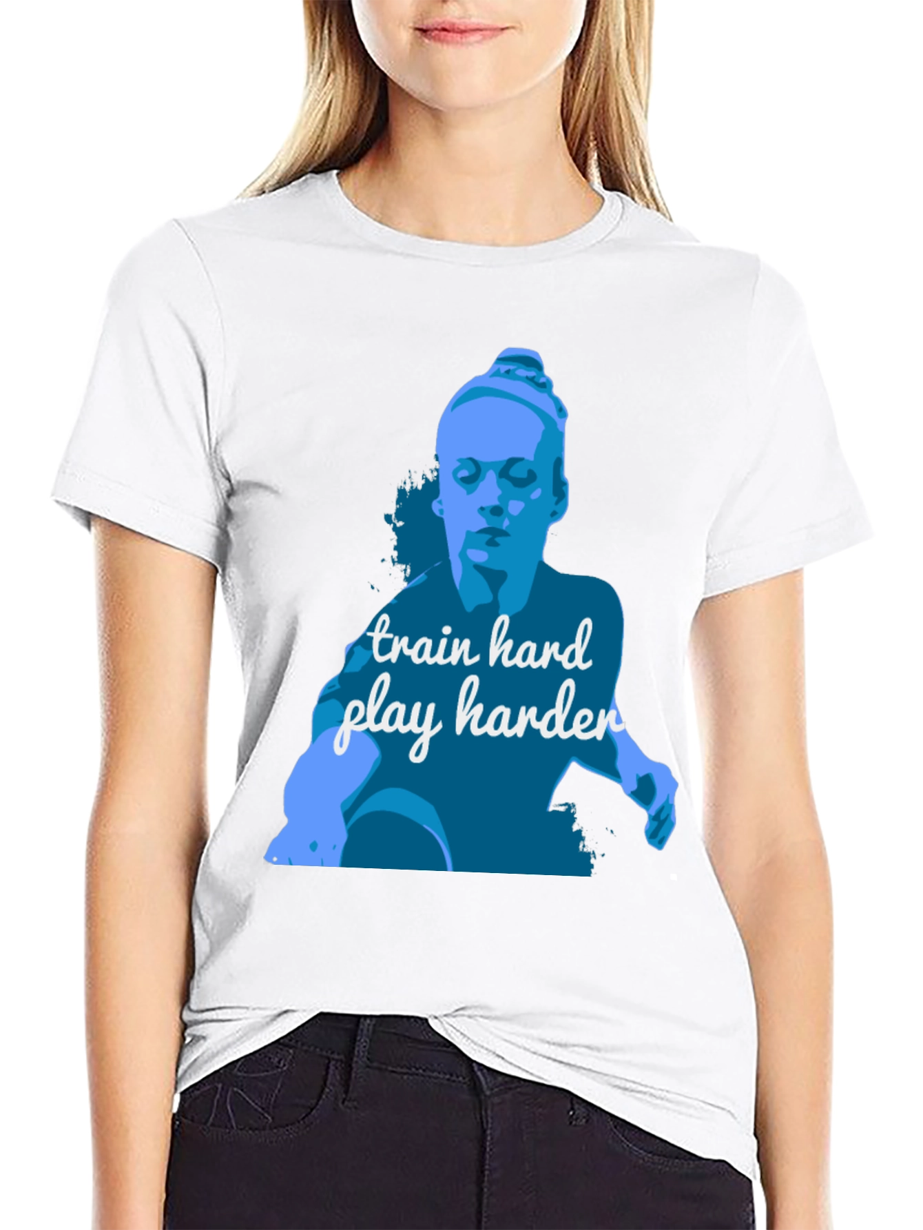 Train Hard Play Harder Black Graphic Tee