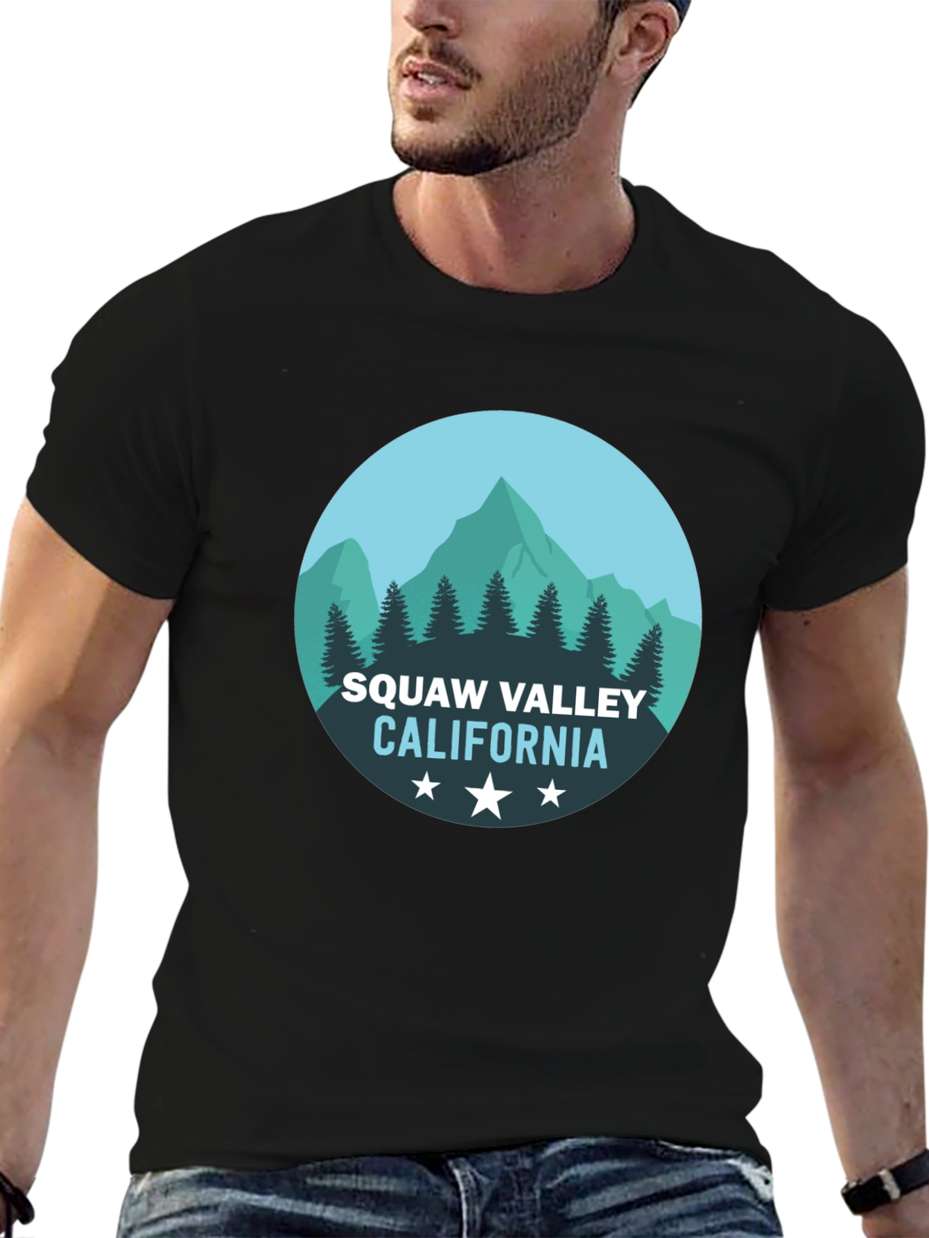 Squaw Valley California Graphic Tee - Black