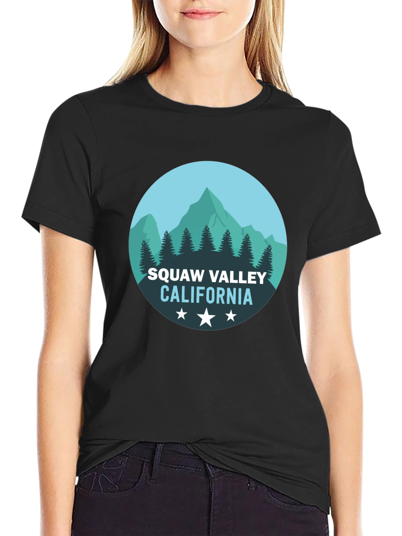 Squaw Valley California Graphic Tee - Black